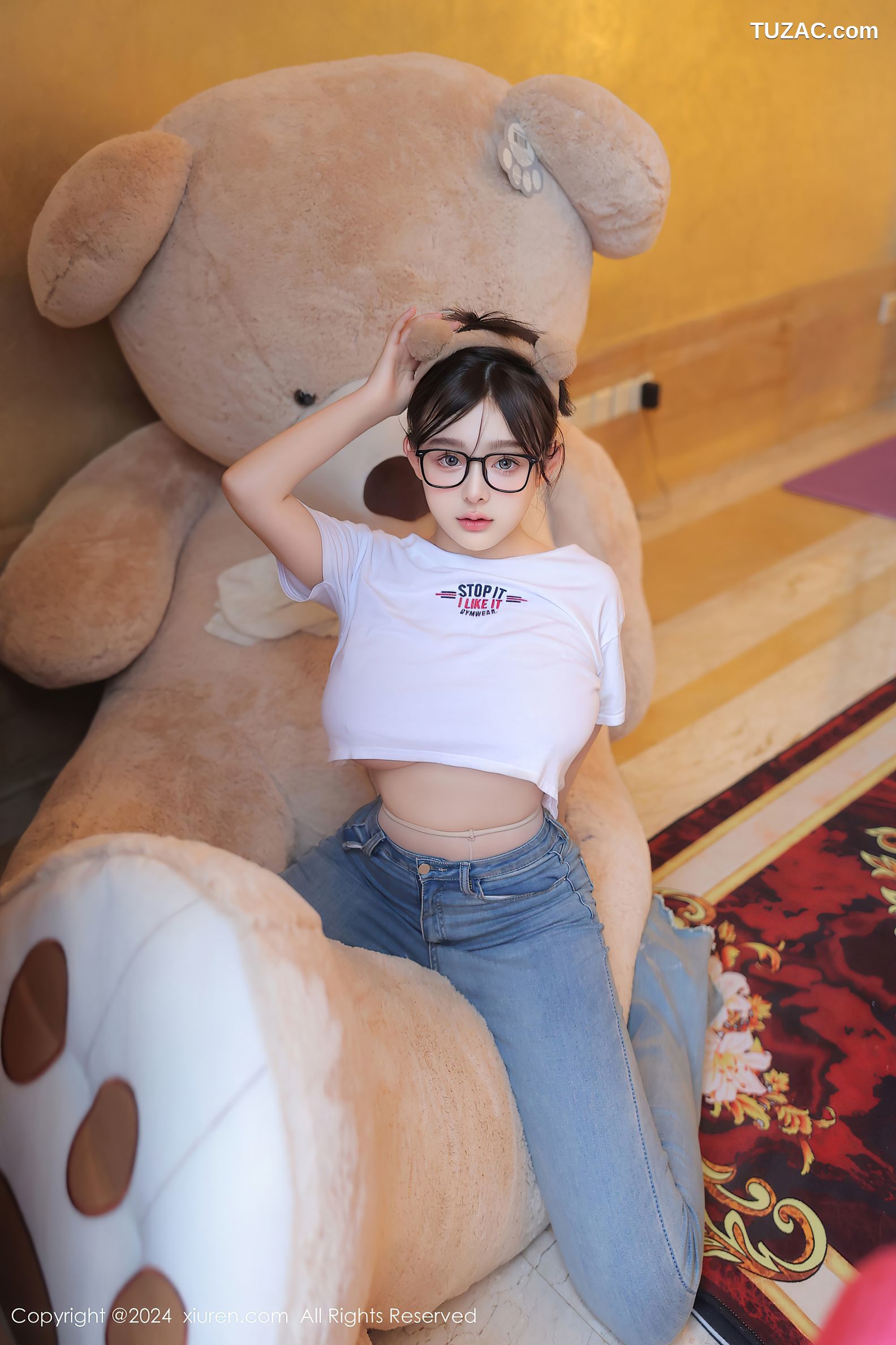 XiuRen秀人网-8809-娜娜子yy-首套-巨乳白T牛仔裤肉丝大尺度-2024.07.05