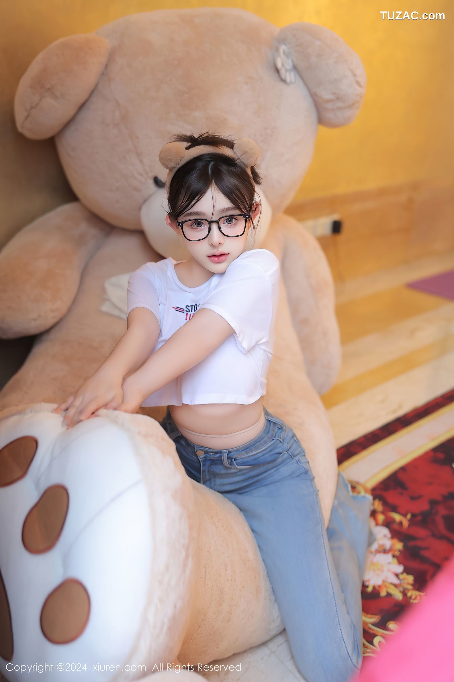 XiuRen秀人网-8809-娜娜子yy-首套-巨乳白T牛仔裤肉丝大尺度-2024.07.05