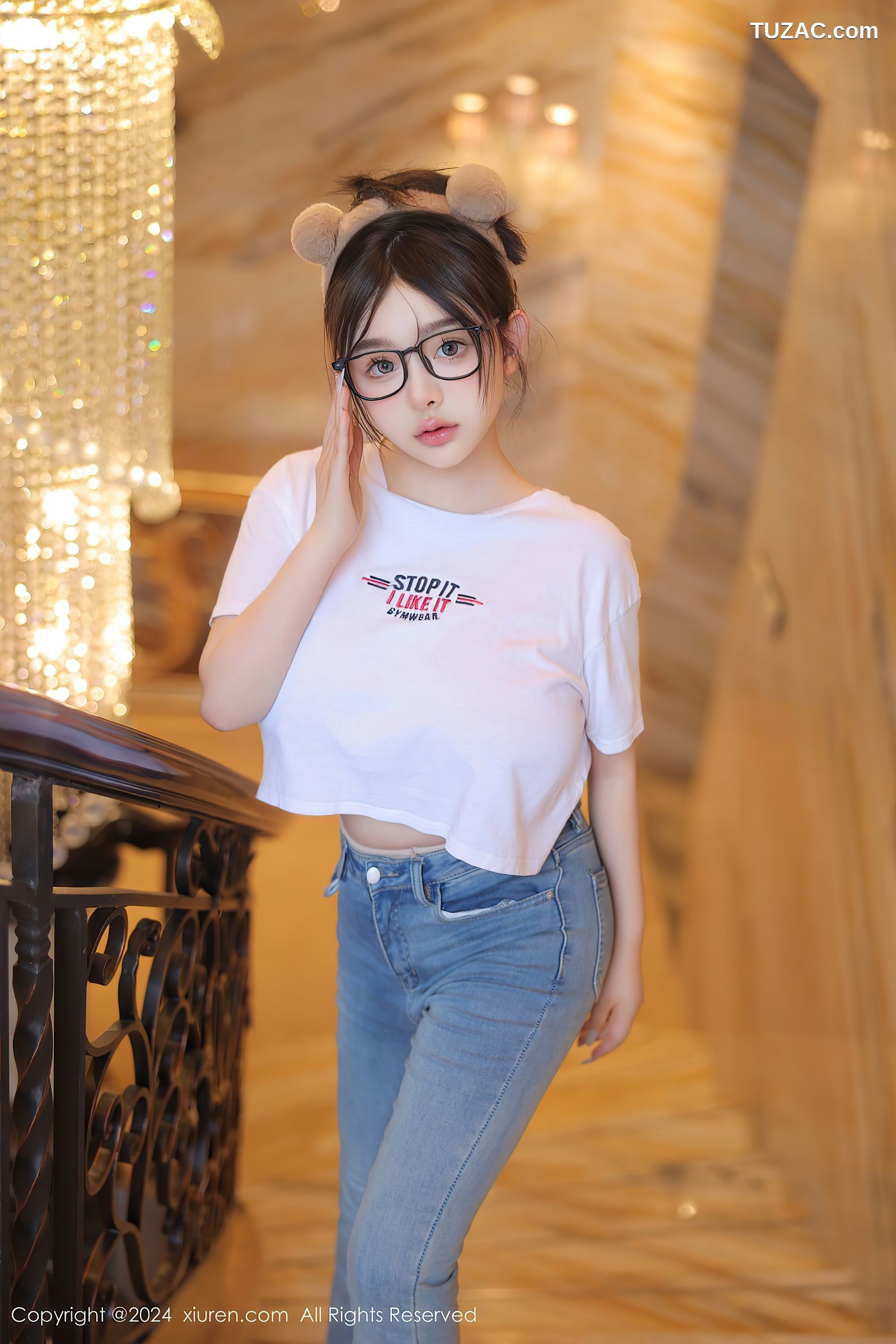 XiuRen秀人网-8809-娜娜子yy-首套-巨乳白T牛仔裤肉丝大尺度-2024.07.05