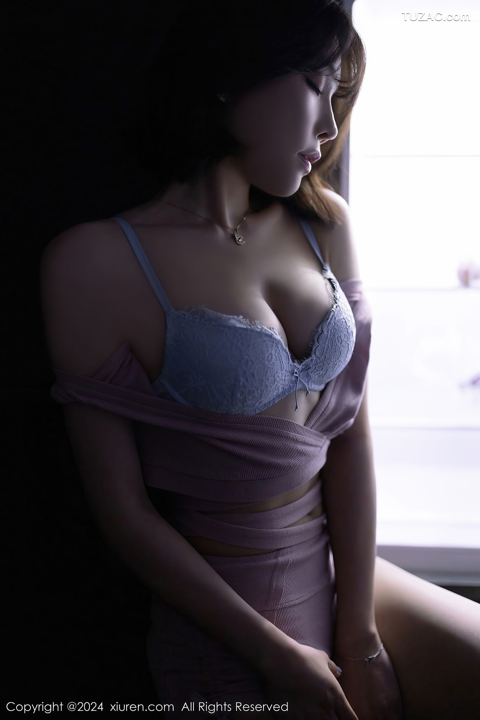 XiuRen秀人网-8836-徐莉芝Booty-粉色针织背心短裤-白纱睡衣湿身-2024.07.10