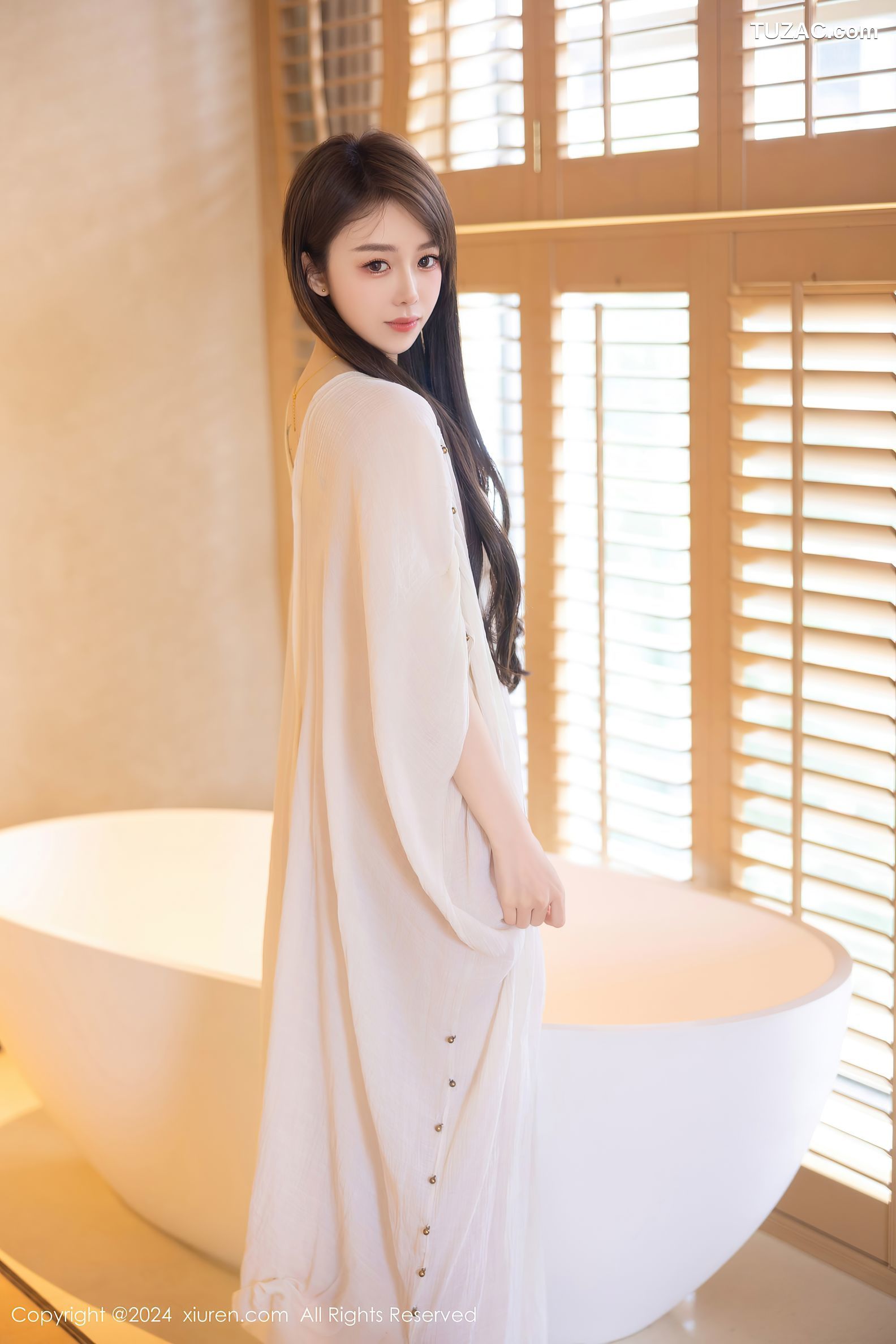 XiuRen秀人网-8842-夏竹-白纱长裙-2024.07.11
