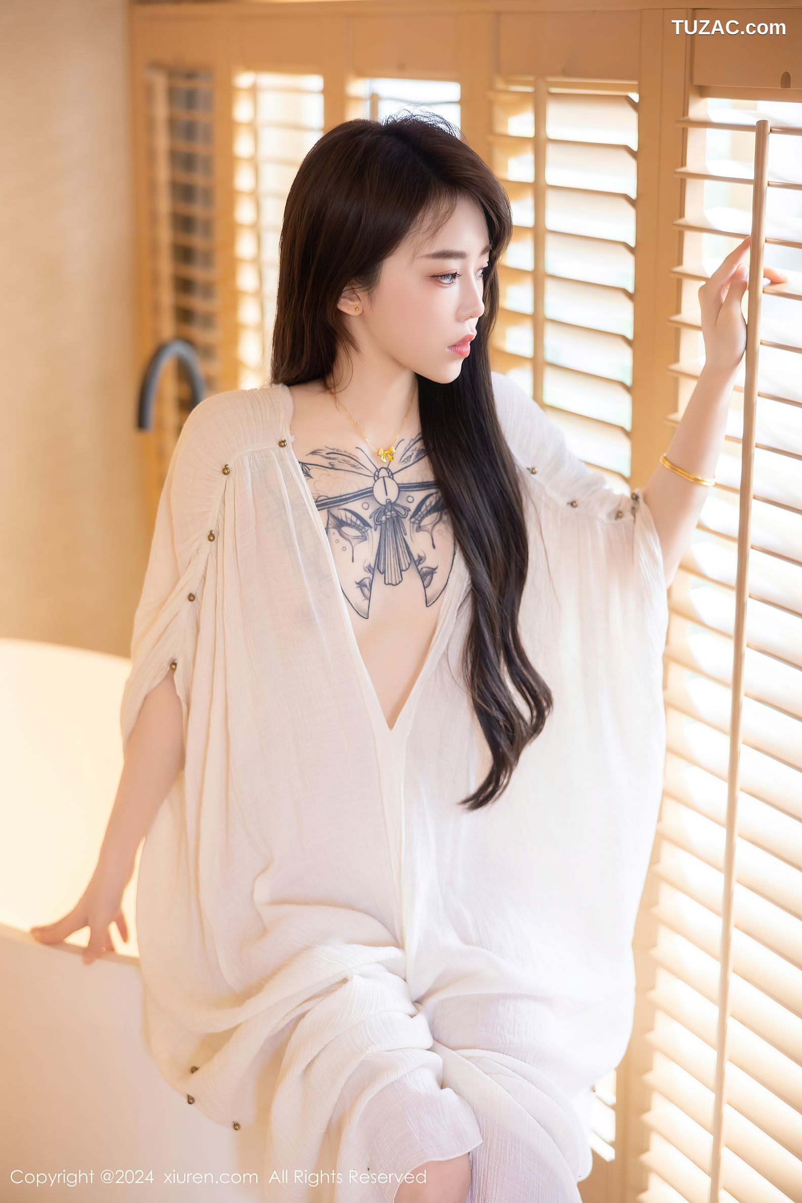 XiuRen秀人网-8842-夏竹-白纱长裙-2024.07.11