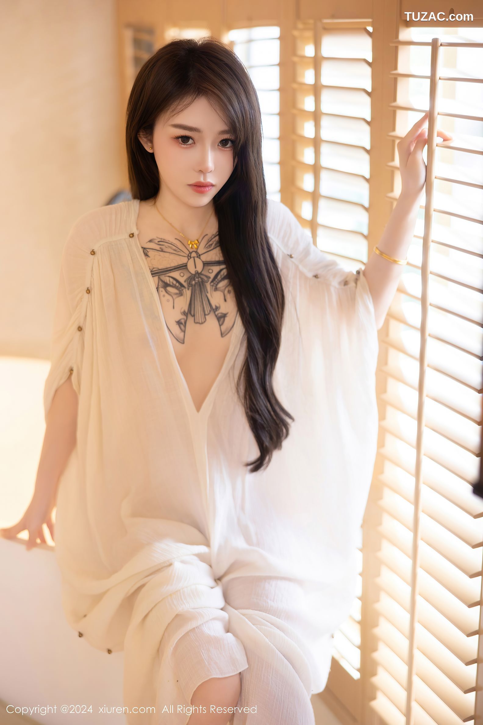 XiuRen秀人网-8842-夏竹-白纱长裙-2024.07.11