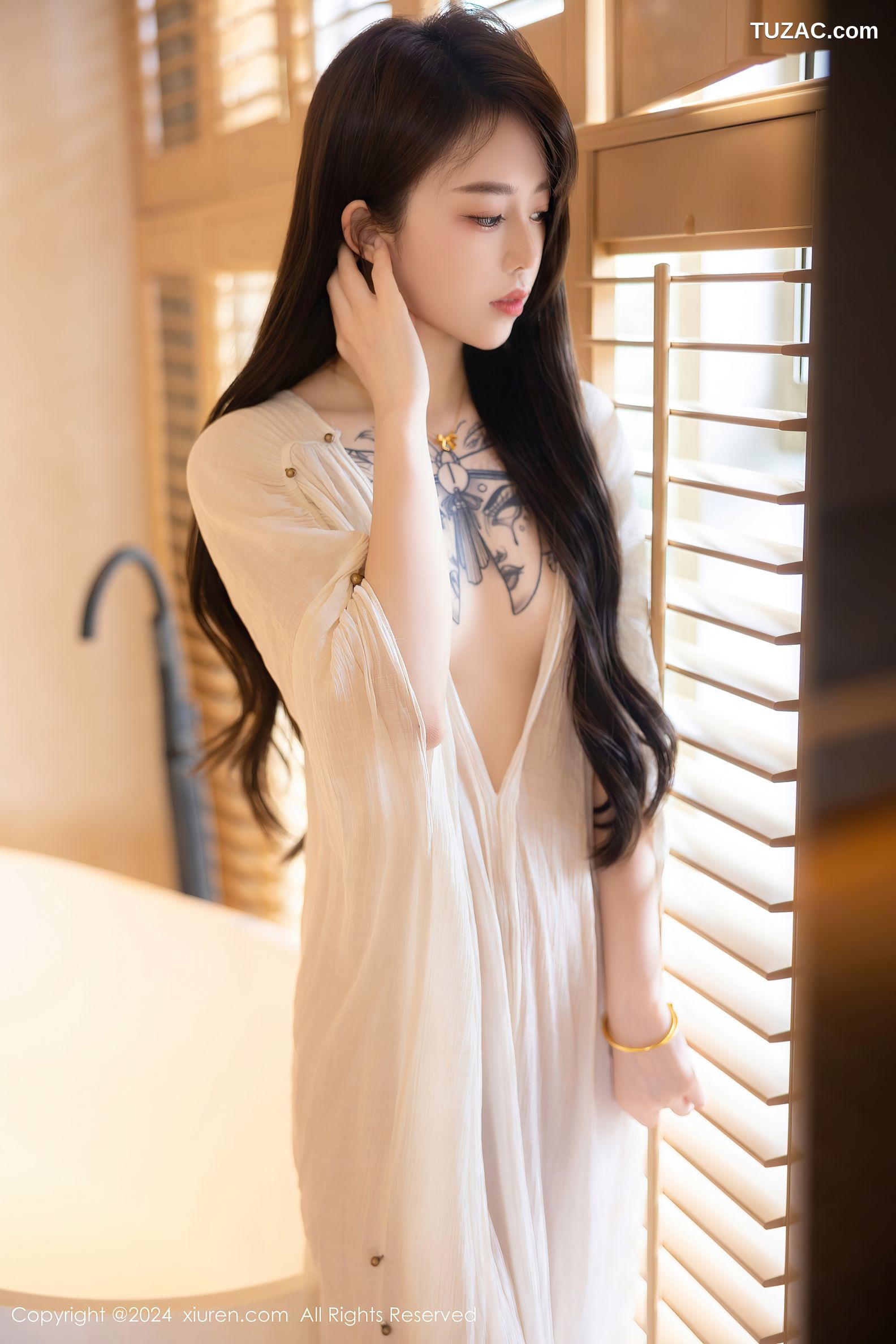 XiuRen秀人网-8842-夏竹-白纱长裙-2024.07.11