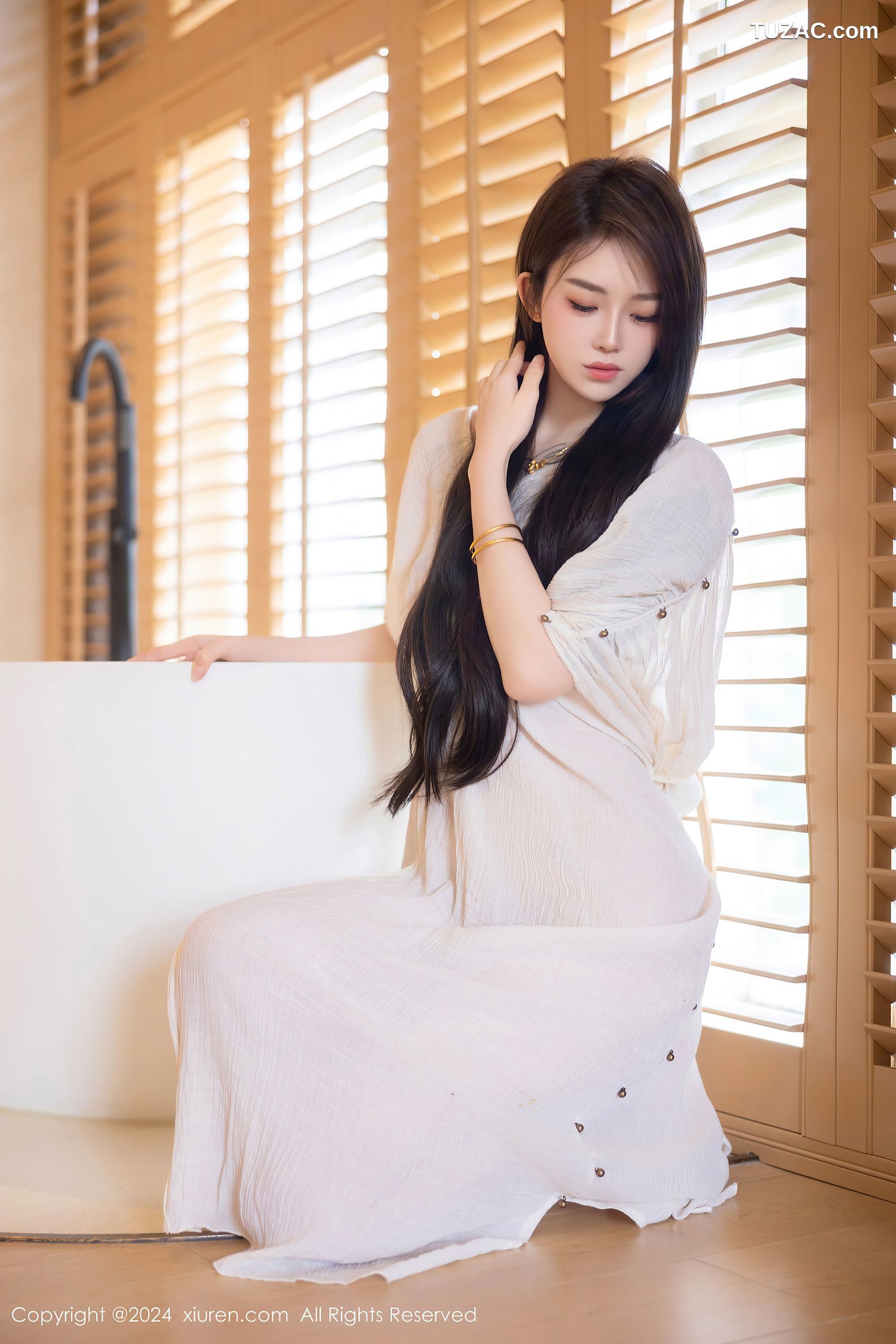 XiuRen秀人网-8842-夏竹-白纱长裙-2024.07.11