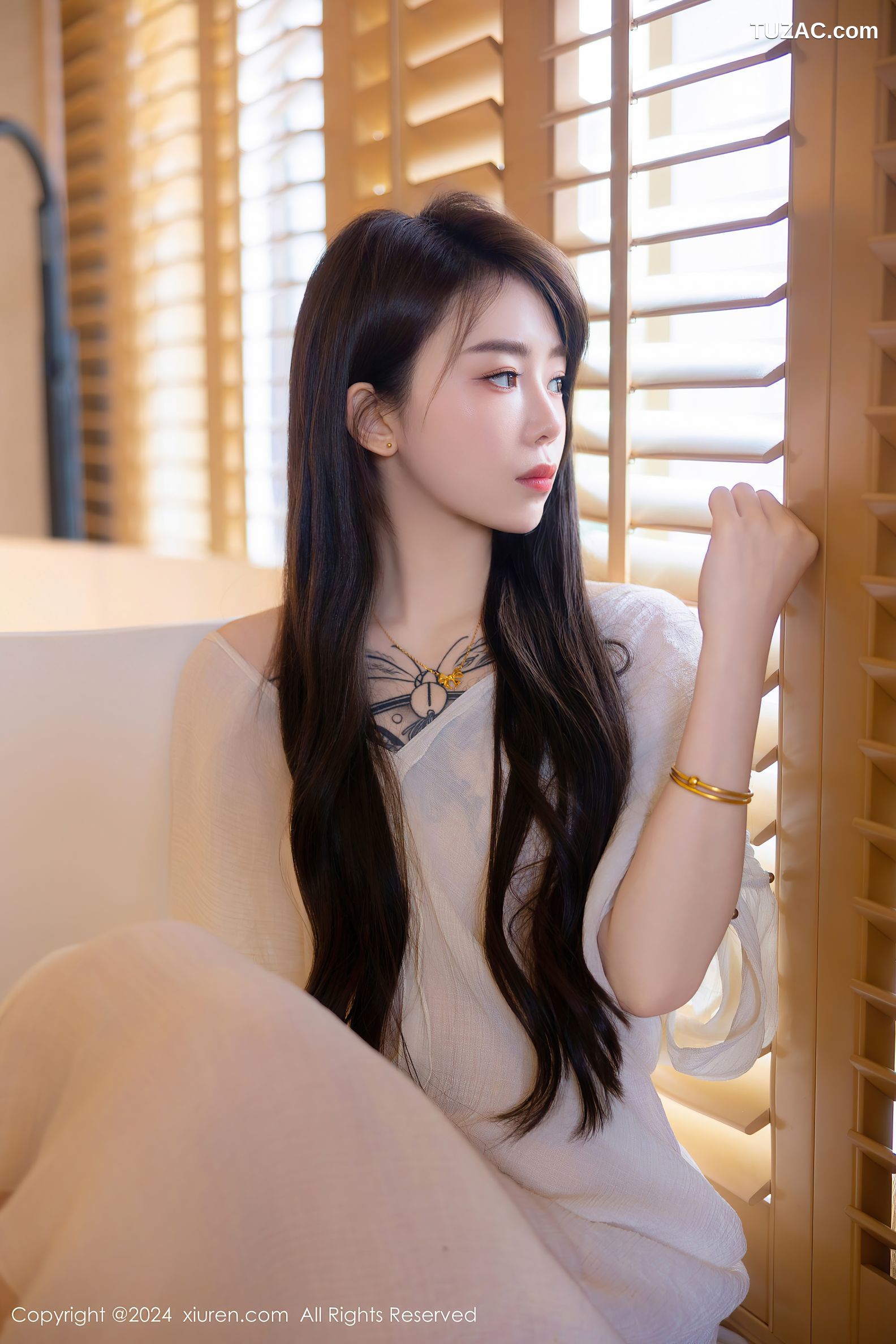 XiuRen秀人网-8842-夏竹-白纱长裙-2024.07.11
