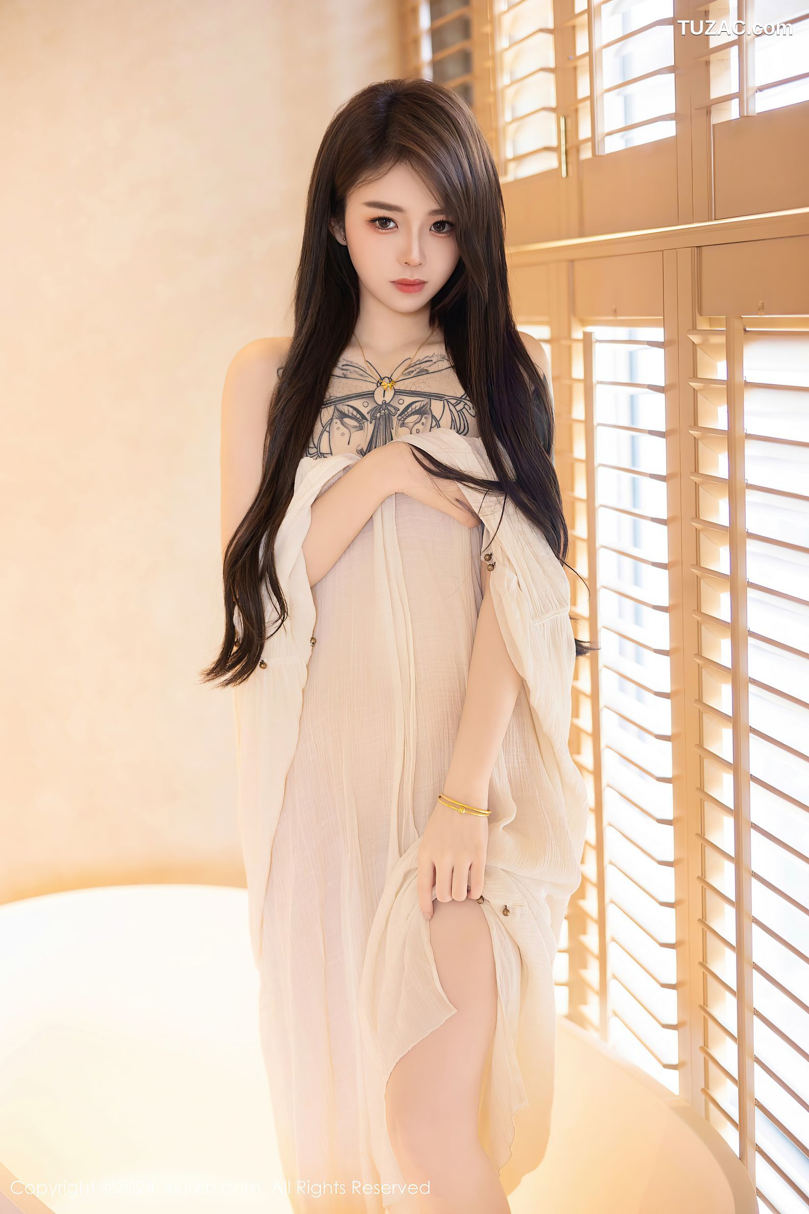 XiuRen秀人网-8842-夏竹-白纱长裙-2024.07.11