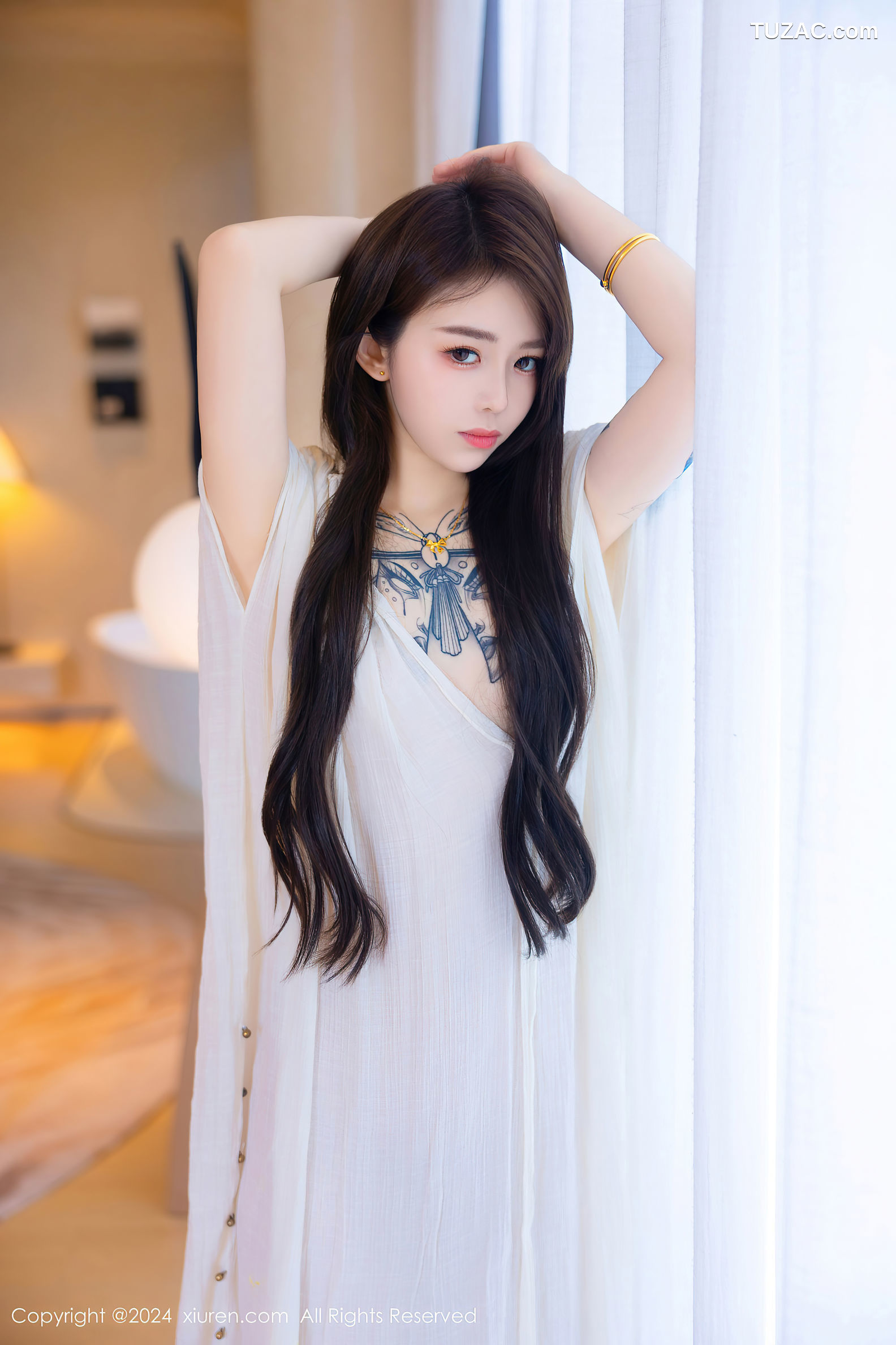 XiuRen秀人网-8842-夏竹-白纱长裙-2024.07.11