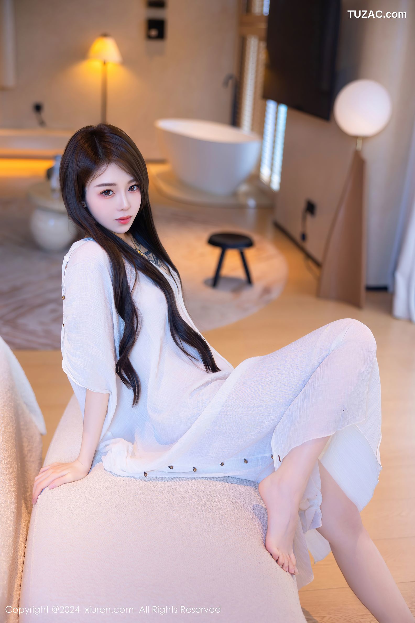 XiuRen秀人网-8842-夏竹-白纱长裙-2024.07.11