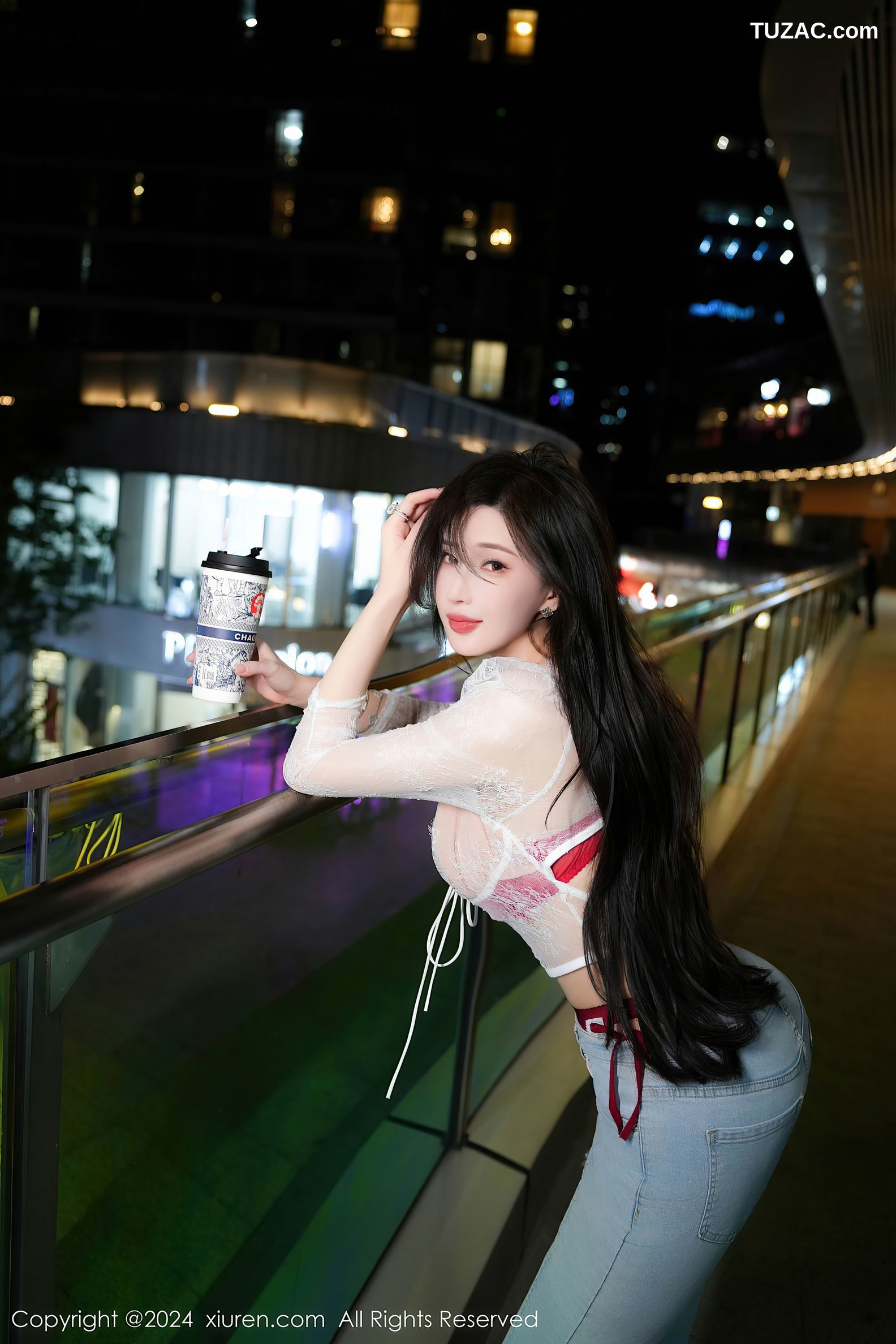 XiuRen秀人网-8846-Carol周妍希-新疆心愿旅拍-牛仔裤白色蕾丝轻透T恤粉红内衣-2024.07.12