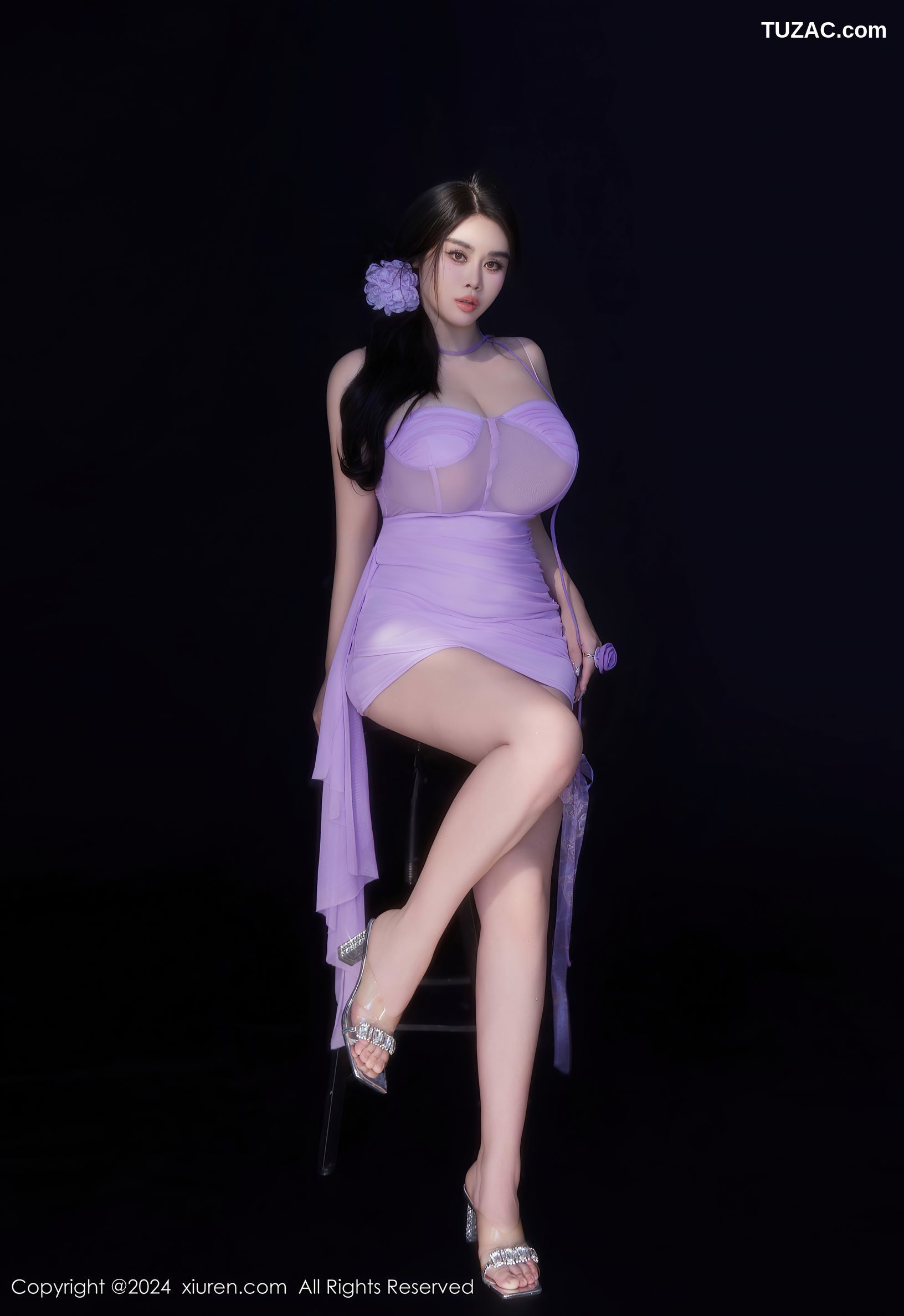 XiuRen秀人网-8878-戴渃欣-黑裙-紫裙-白裙-巨乳-2024.07.18