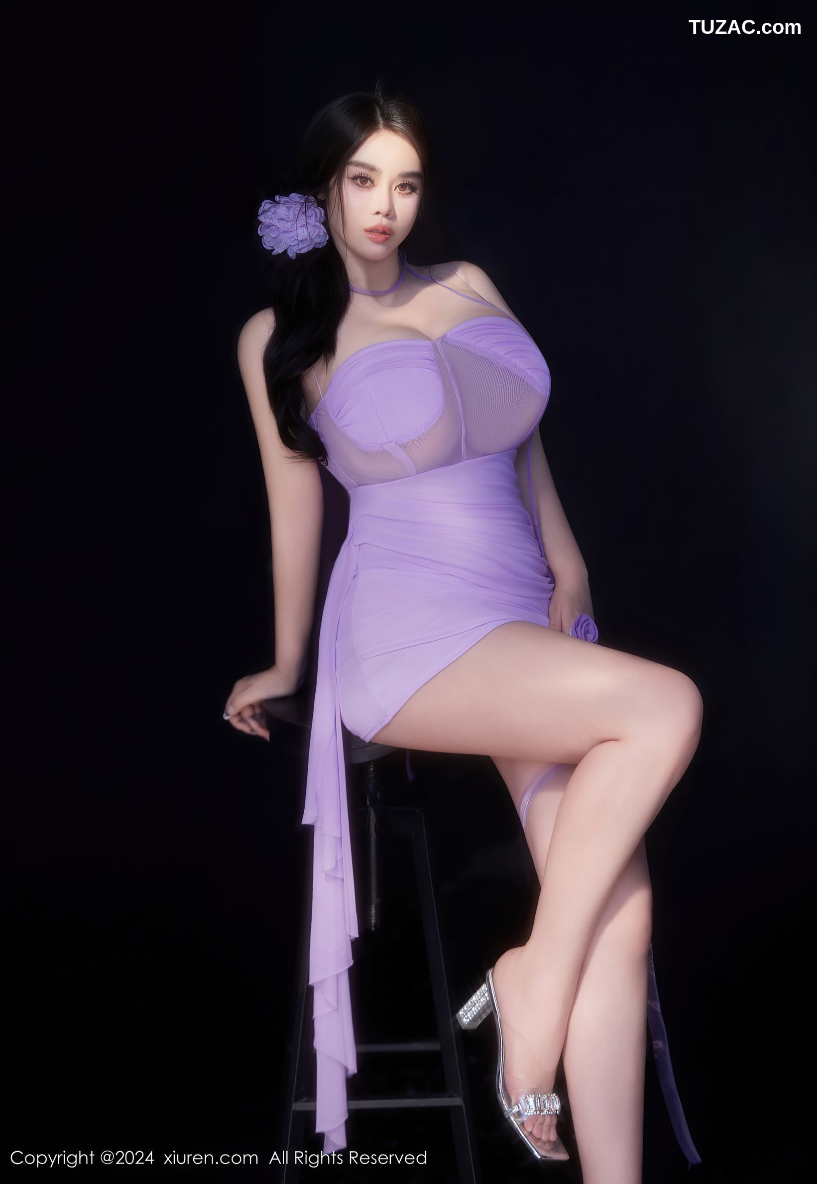 XiuRen秀人网-8878-戴渃欣-黑裙-紫裙-白裙-巨乳-2024.07.18