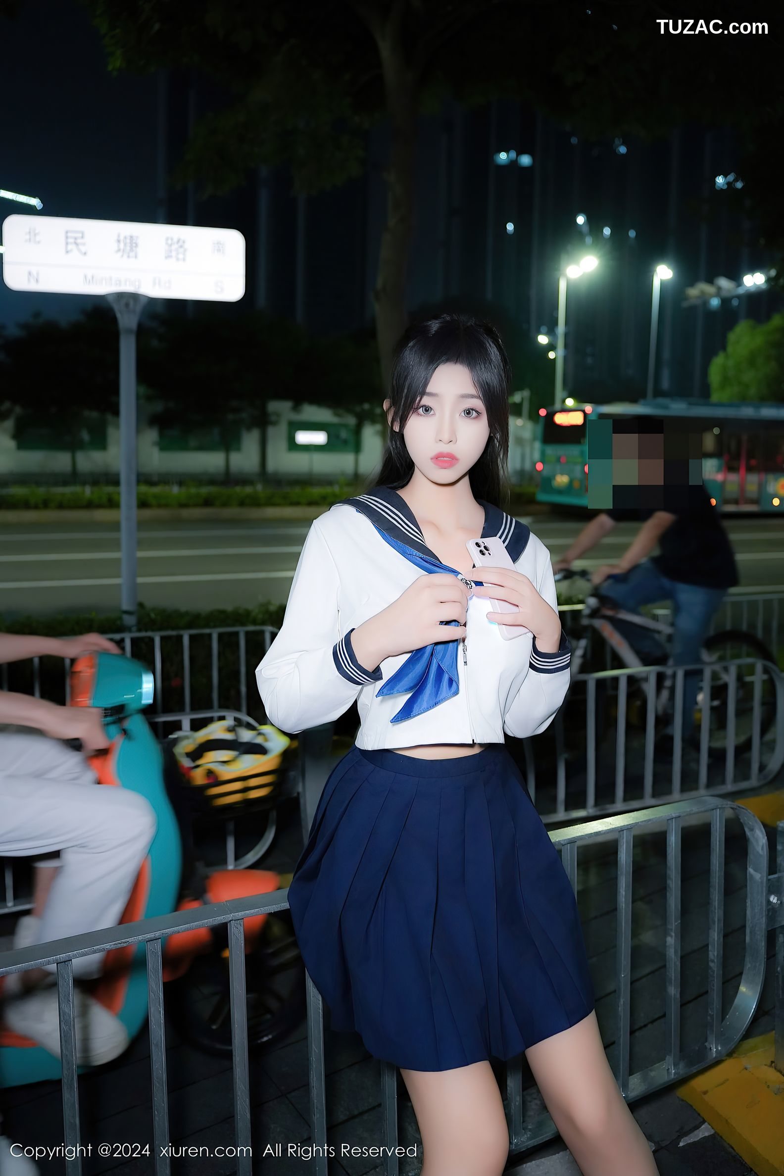 XiuRen秀人网-8879-董林越-学生装水手服深蓝短裙爆乳-2024.07.18