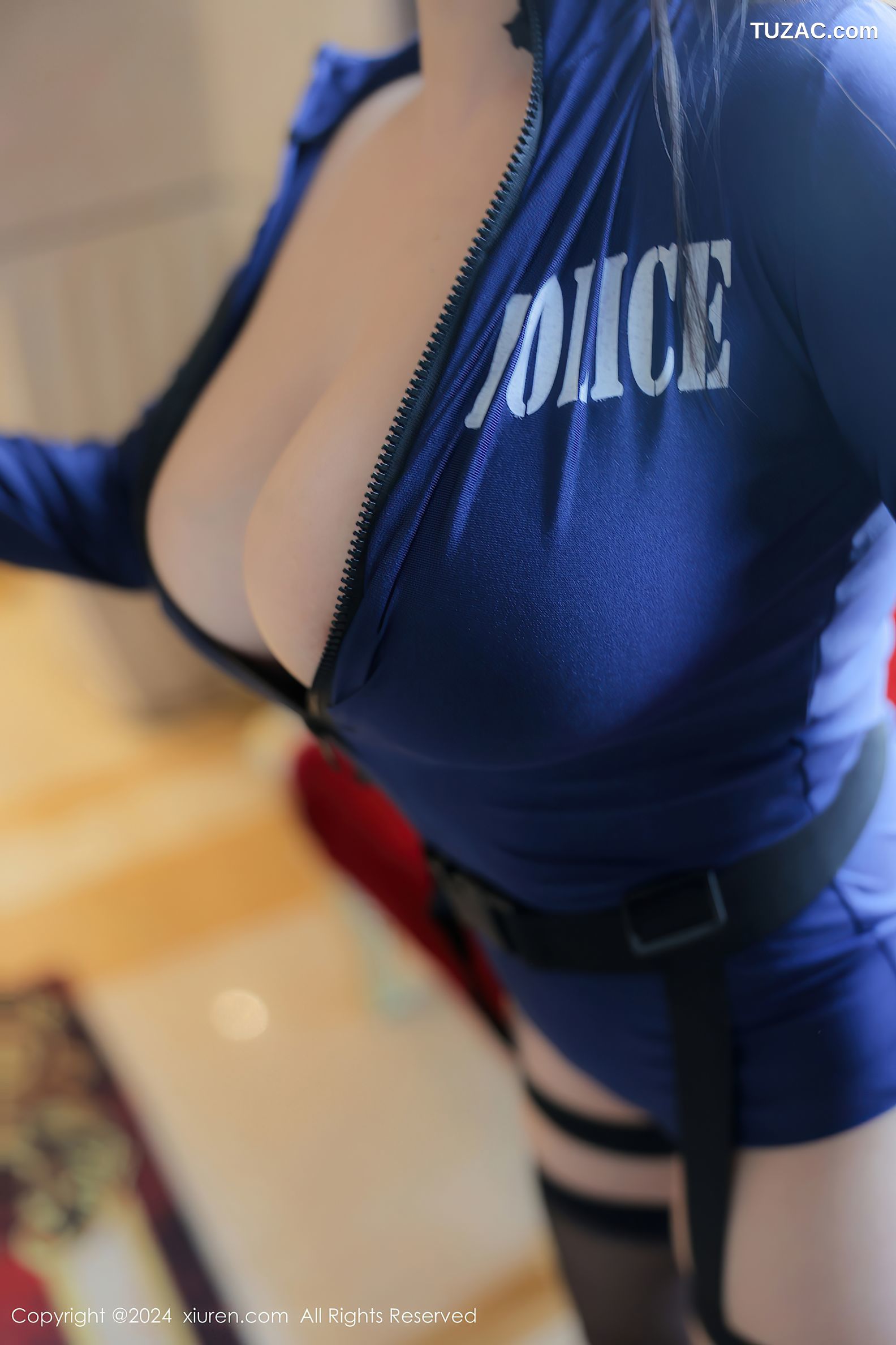 XiuRen秀人网-8882-娜娜子yy-情趣蓝色警服短裤黑丝巨乳-2024.07.19