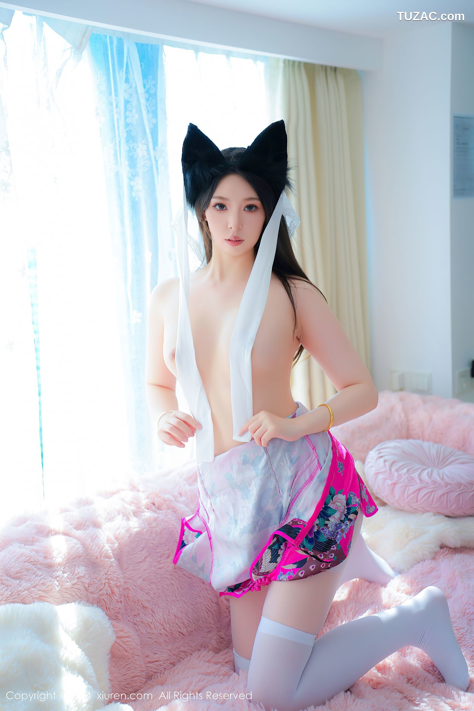 XiuRen秀人网-8896-小波多-粉红短旗袍小狐狸-2024.07.22