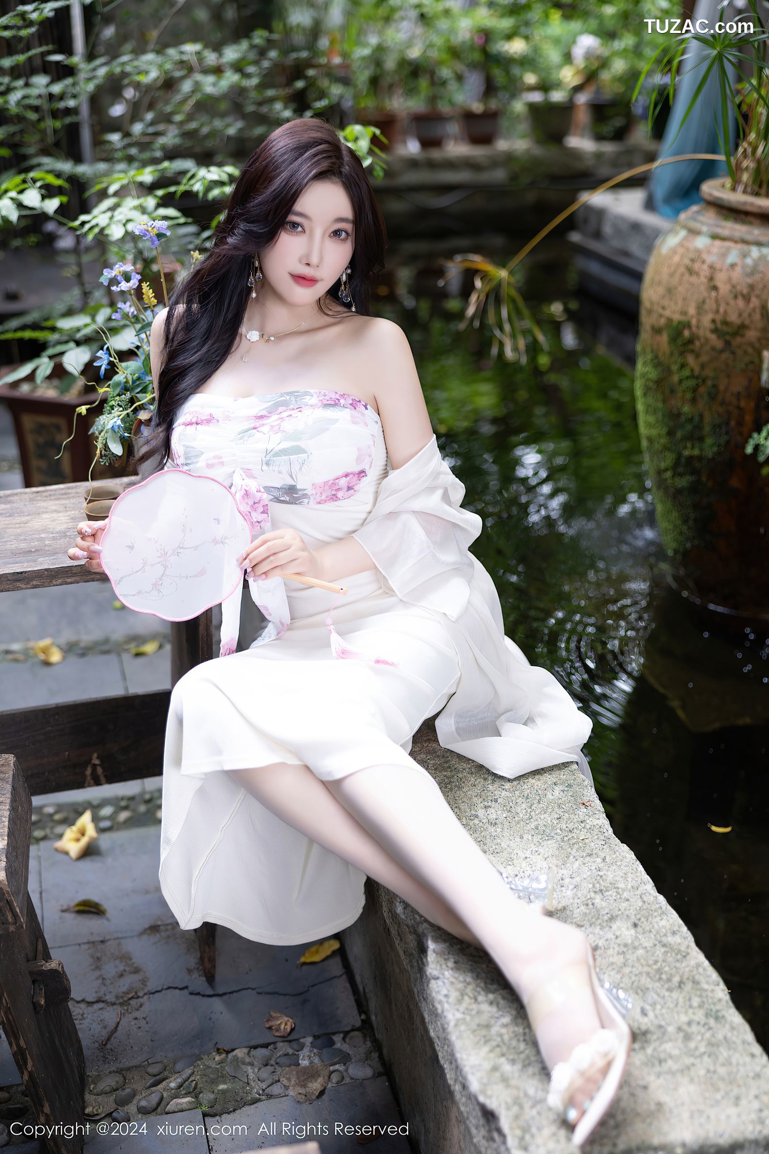 XiuRen秀人网-8926-杨晨晨Yome-古风白纱披肩长裙-白短裙超小内衣-2024.07.26