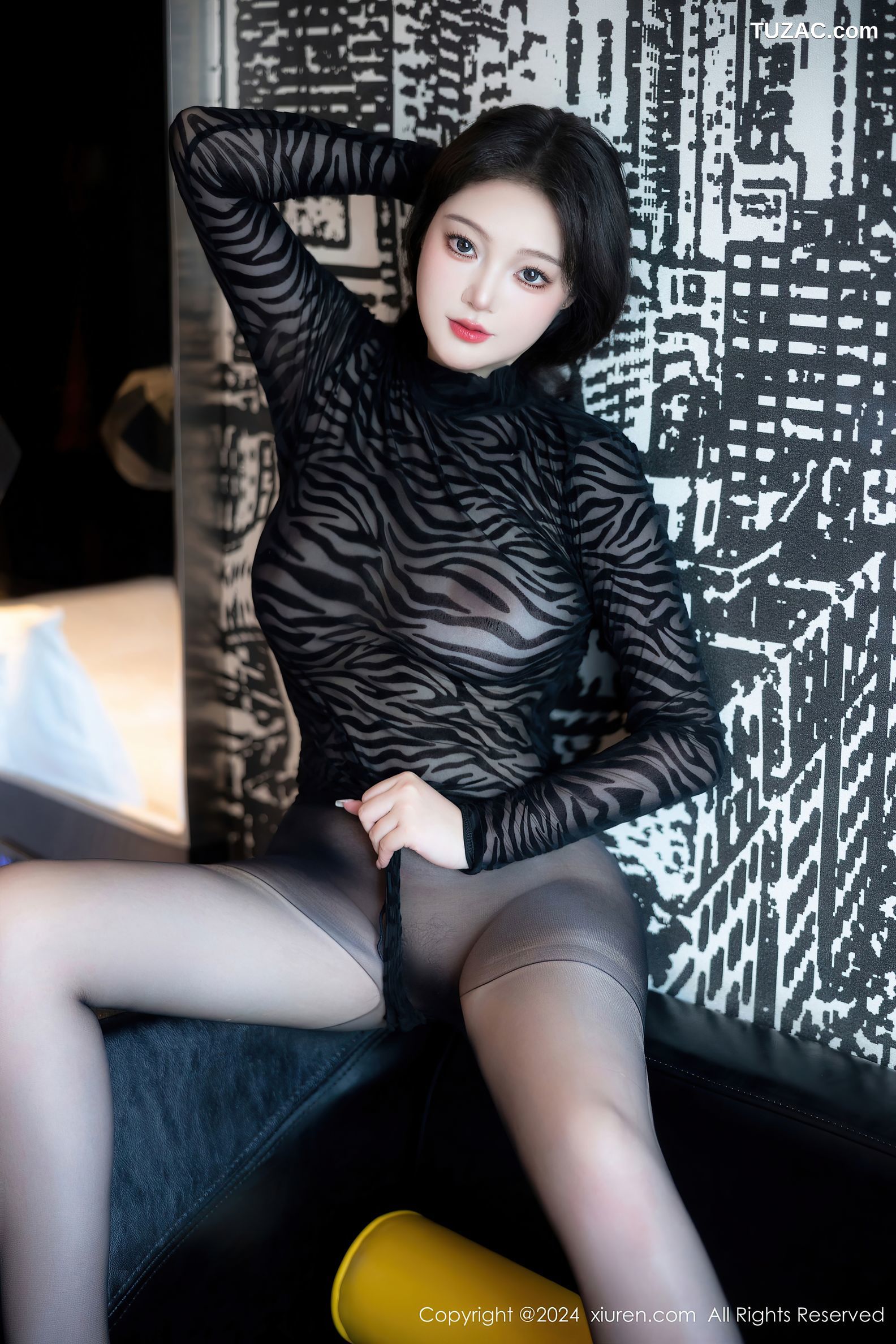 XiuRen秀人网-8929-潘多拉哦-首套-黑纱轻透死库水黑丝爆乳-2024.07.29