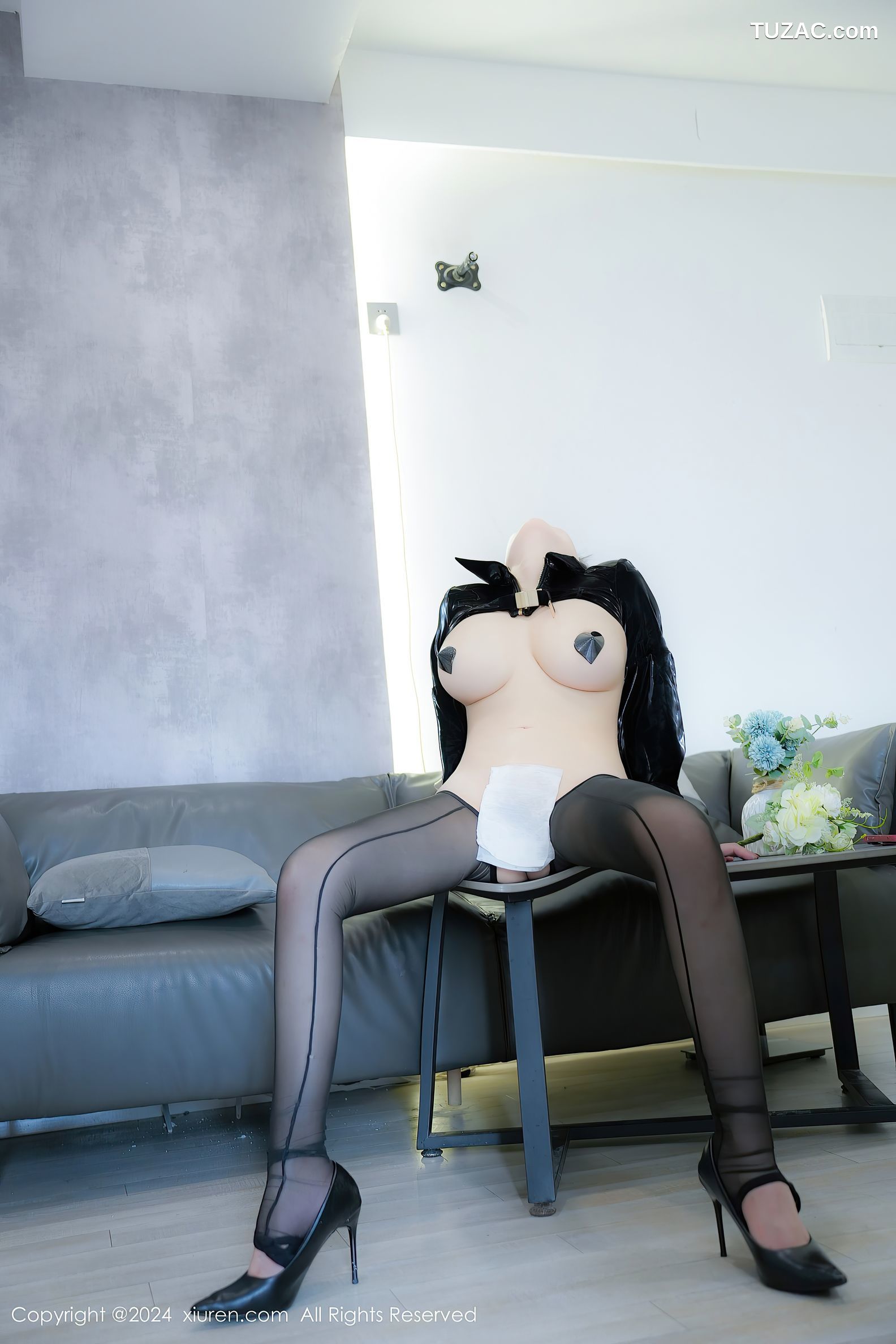 XiuRen秀人网-8932-雅茹老师-黑色情趣装黑丝爆乳-2024.07.29