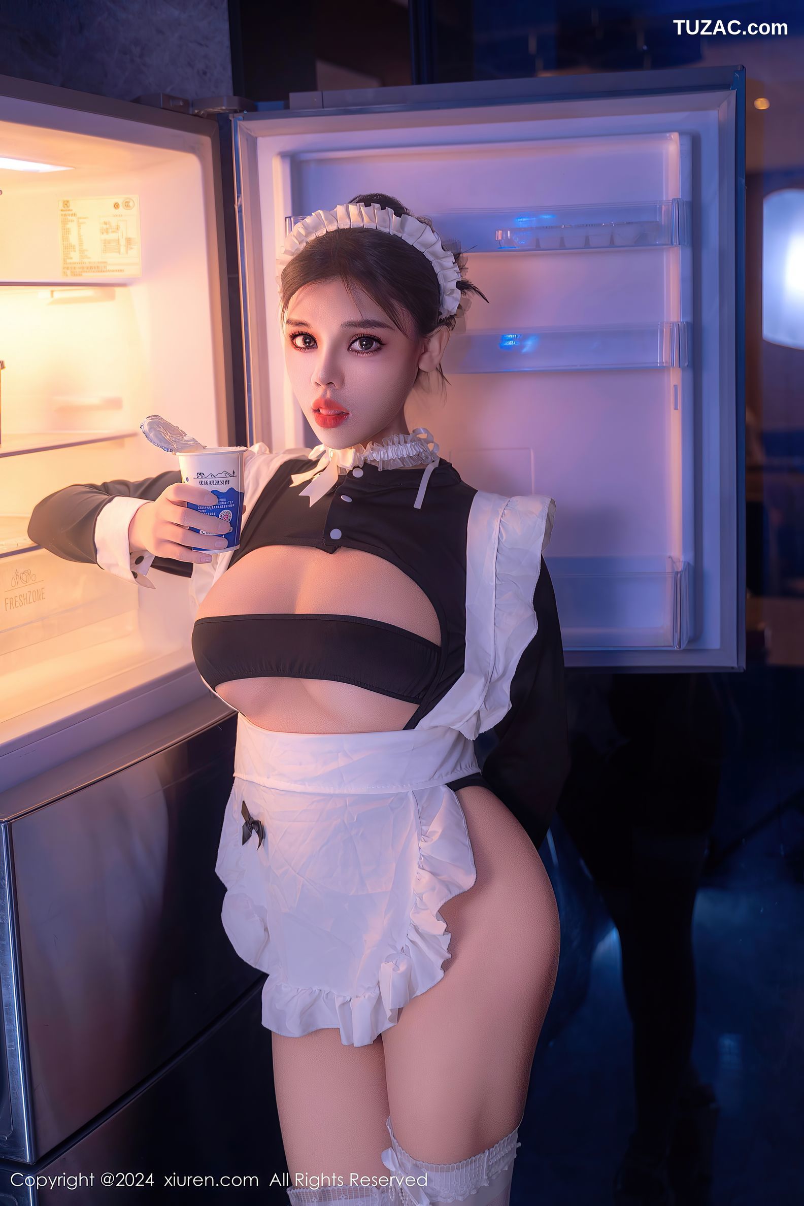 XiuRen秀人网-8966-小童颜-首套-爆乳女仆厨房-2024.08.05