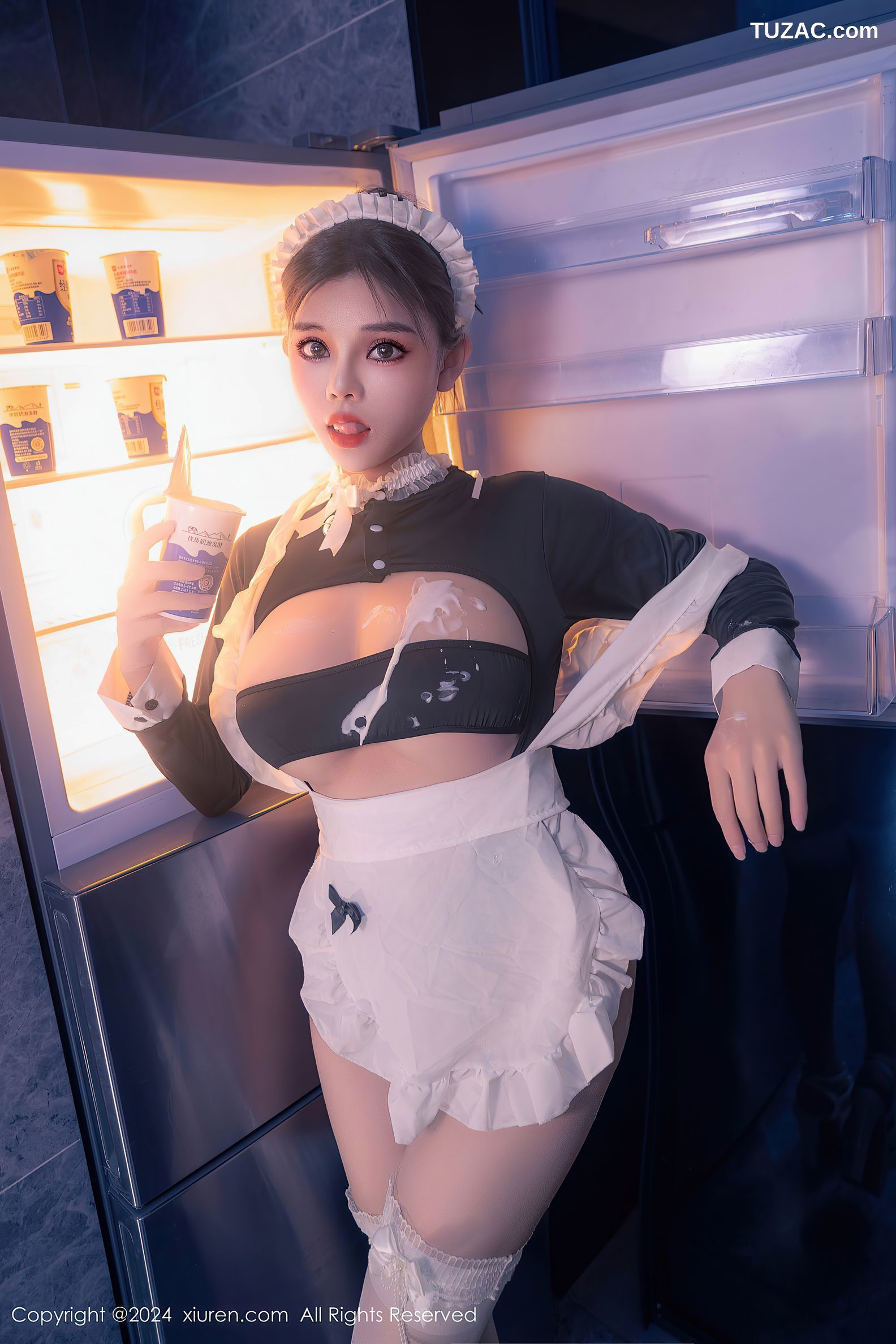 XiuRen秀人网-8966-小童颜-首套-爆乳女仆厨房-2024.08.05