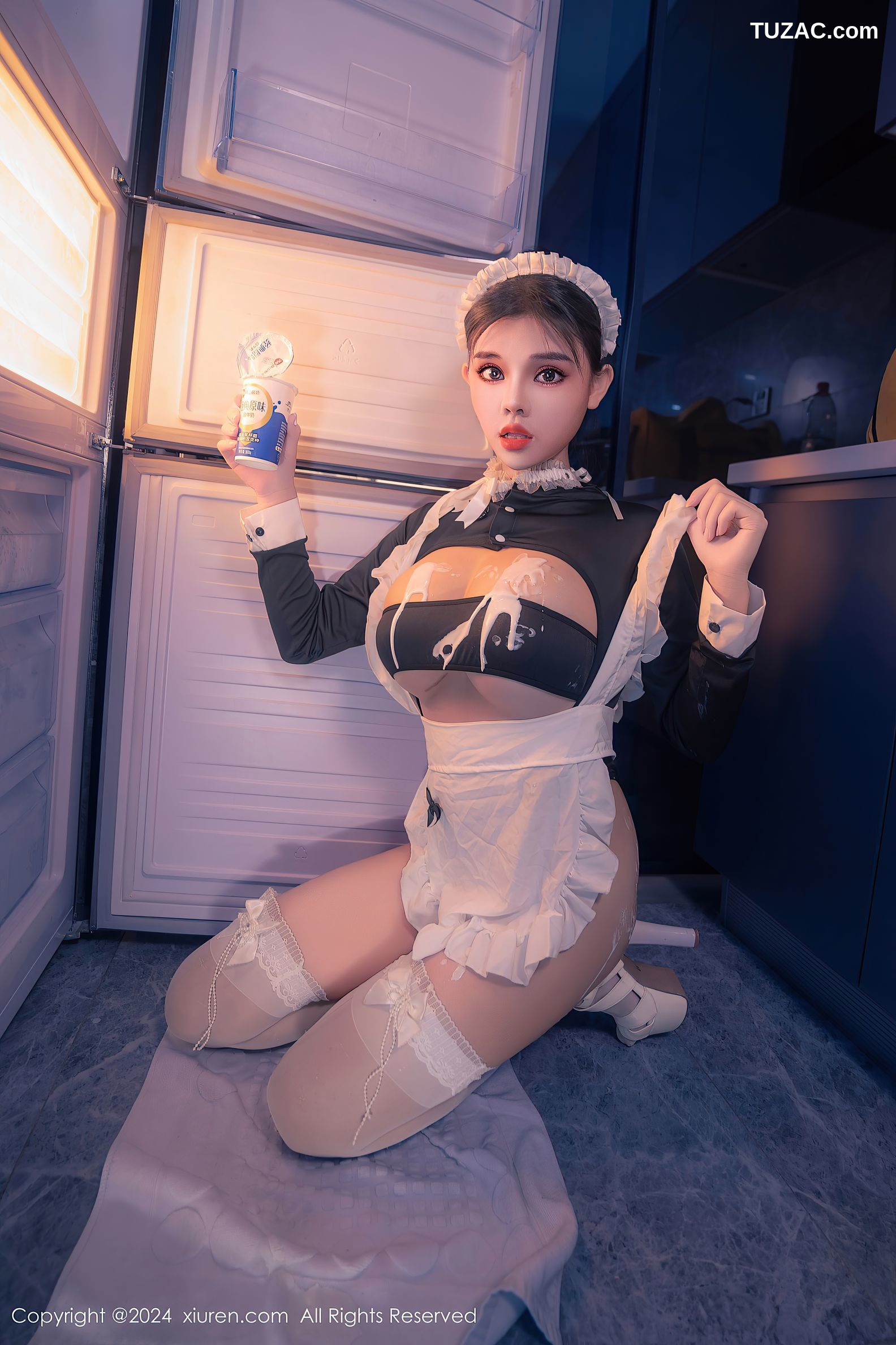 XiuRen秀人网-8966-小童颜-首套-爆乳女仆厨房-2024.08.05