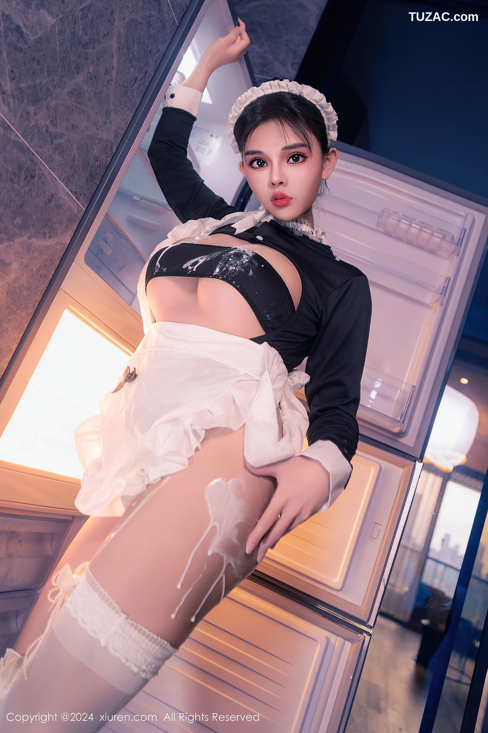 XiuRen秀人网-8966-小童颜-首套-爆乳女仆厨房-2024.08.05