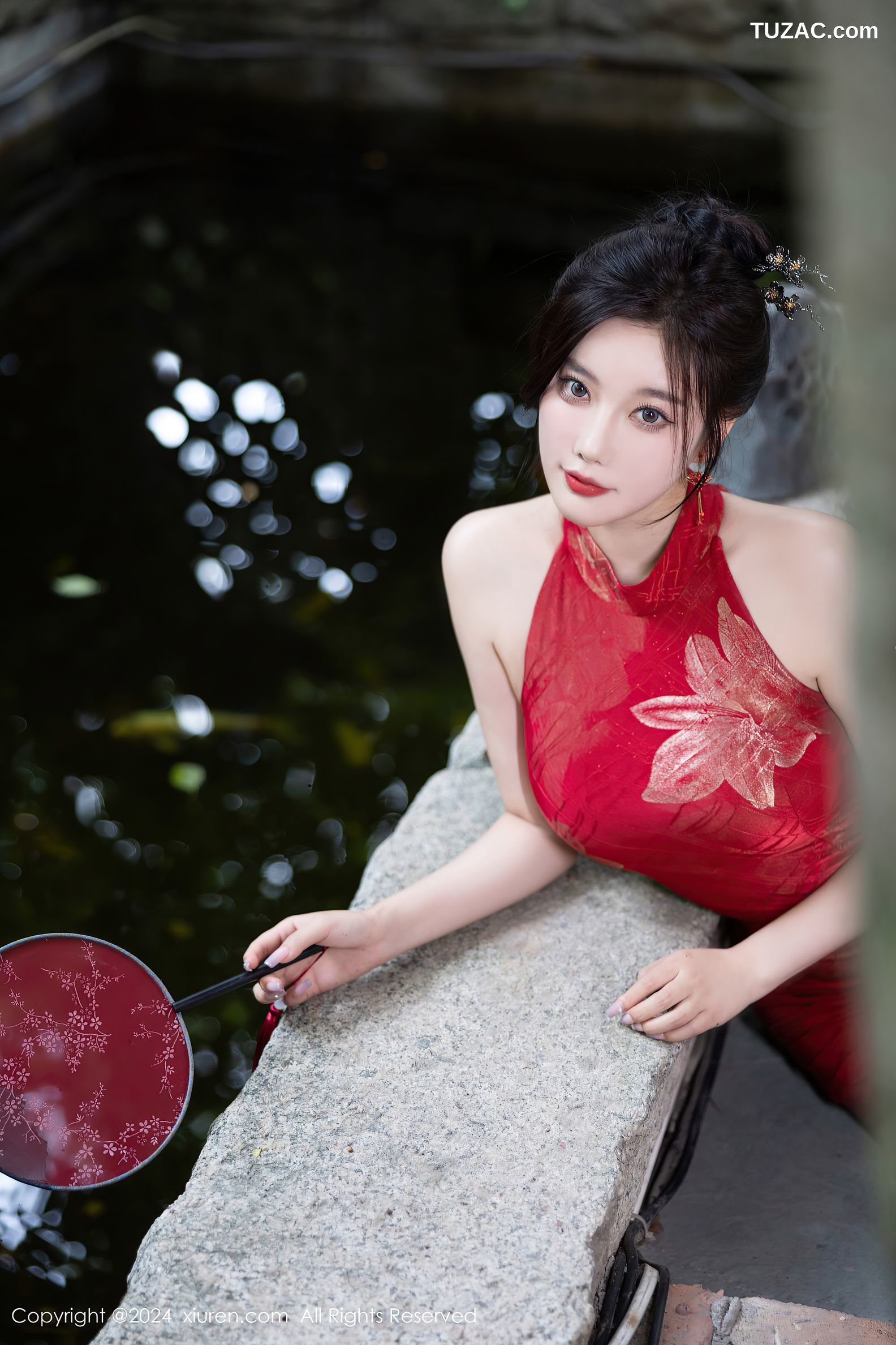 XiuRen秀人网-8996-杨晨晨Yome-红色金花旗袍珠链内衣-2024.08.09