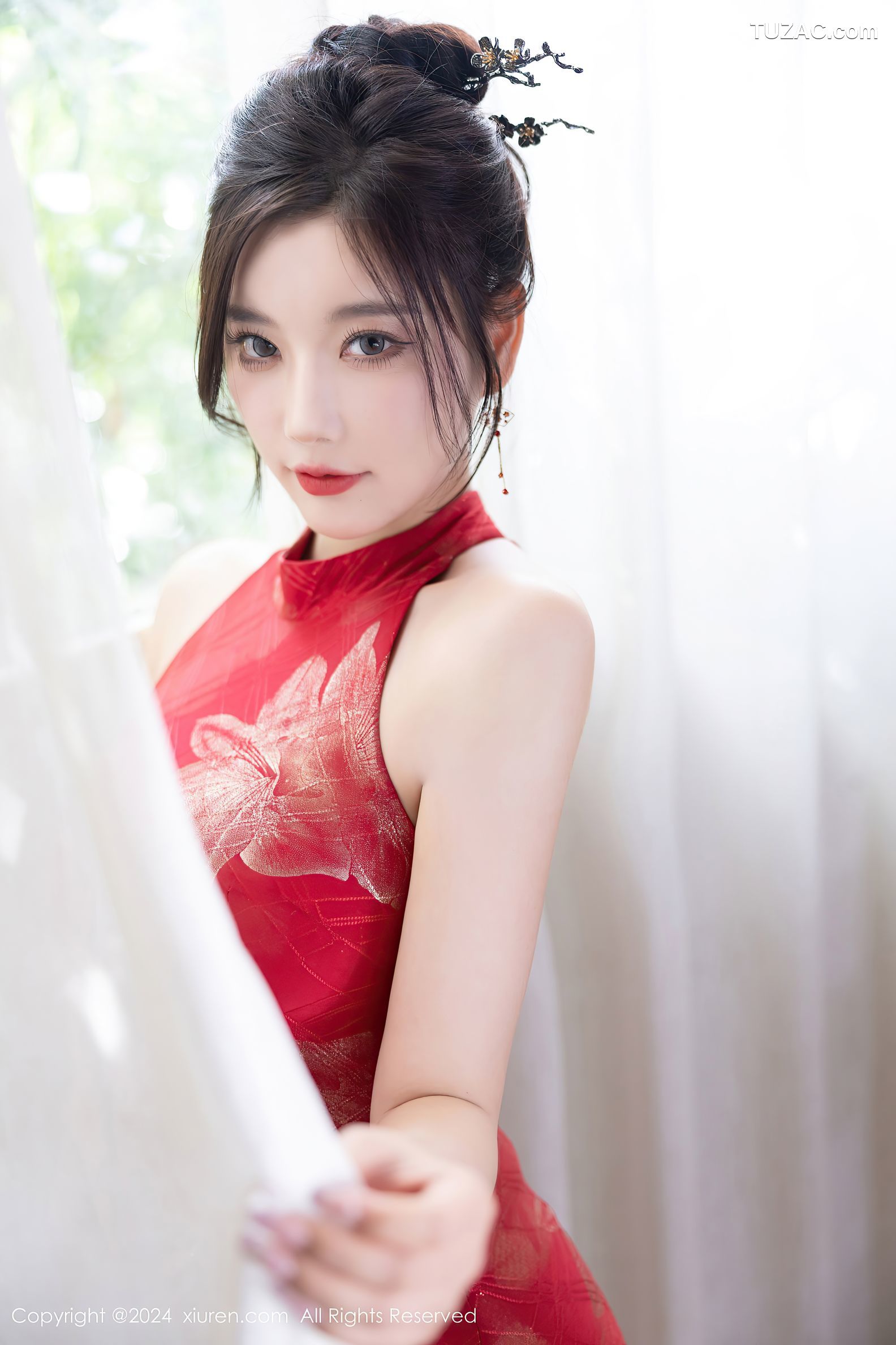 XiuRen秀人网-8996-杨晨晨Yome-红色金花旗袍珠链内衣-2024.08.09
