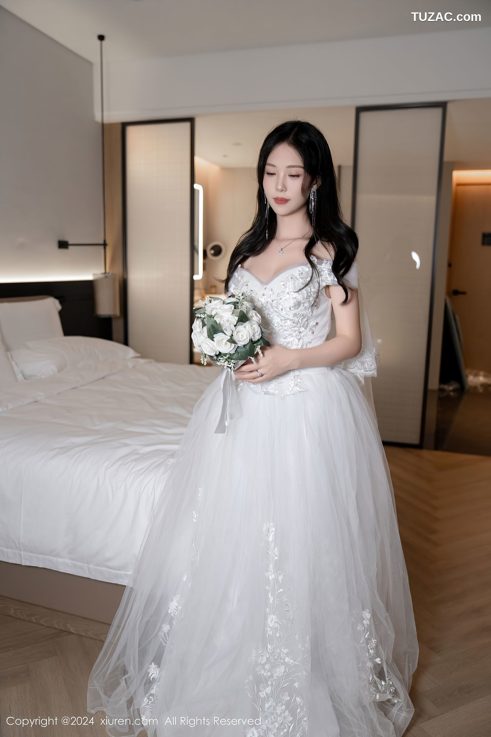 XiuRen秀人网-8998-利世-白色婚纱白蕾丝内衣-2024.08.09