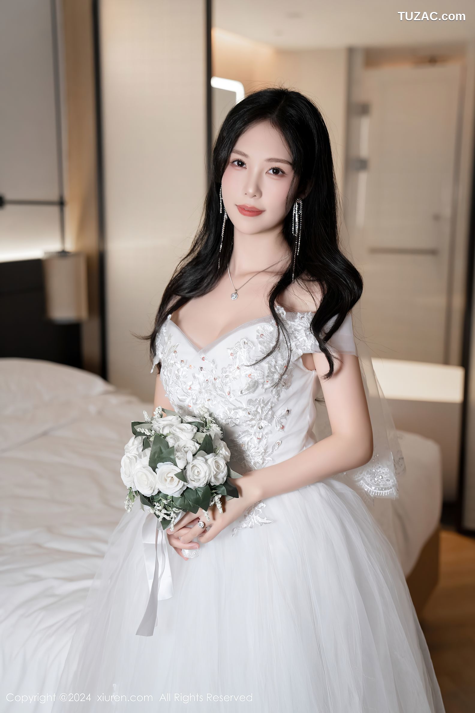 XiuRen秀人网-8998-利世-白色婚纱白蕾丝内衣-2024.08.09