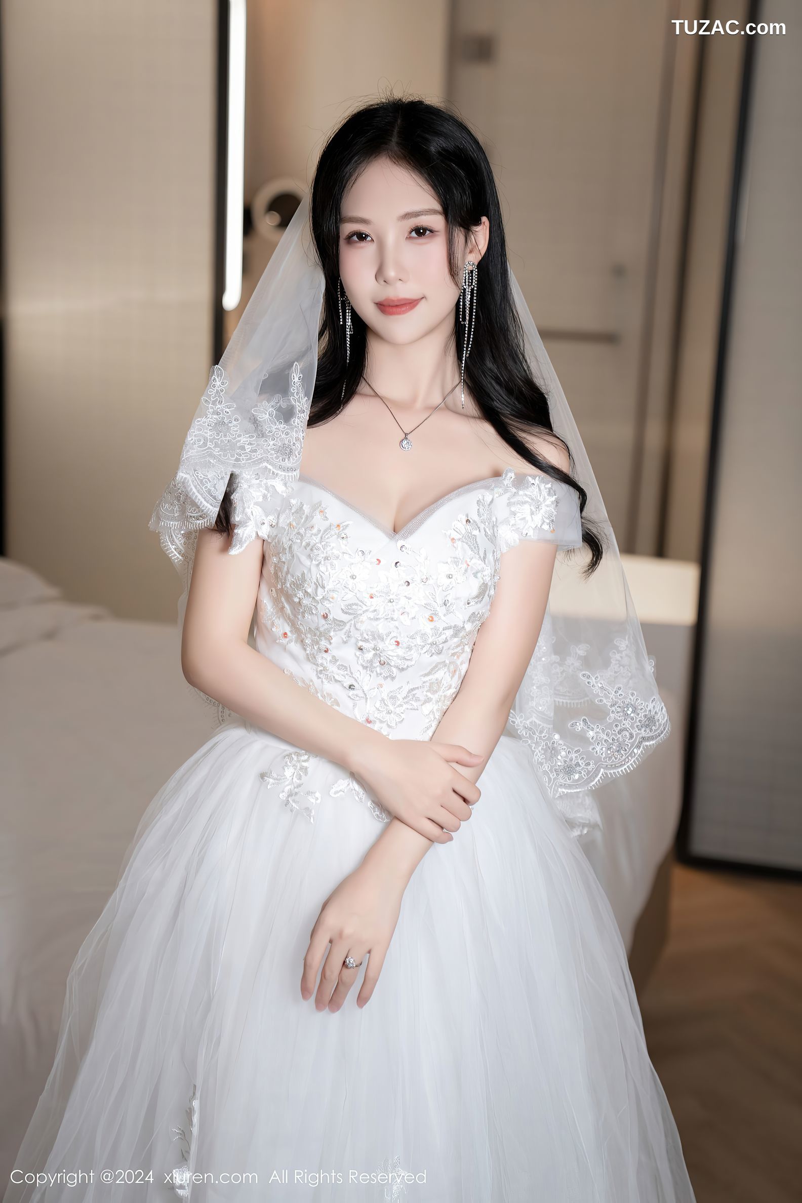 XiuRen秀人网-8998-利世-白色婚纱白蕾丝内衣-2024.08.09