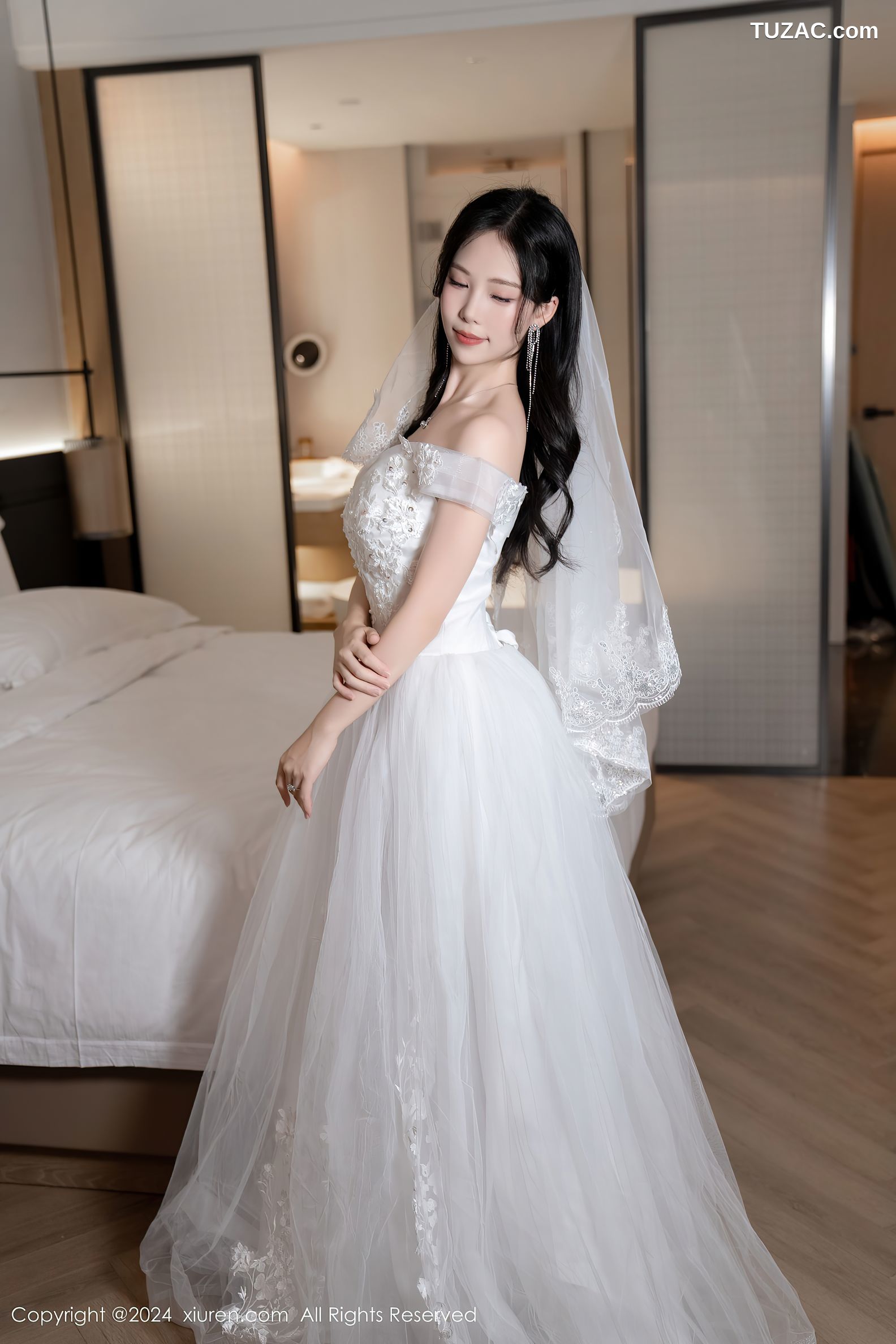 XiuRen秀人网-8998-利世-白色婚纱白蕾丝内衣-2024.08.09