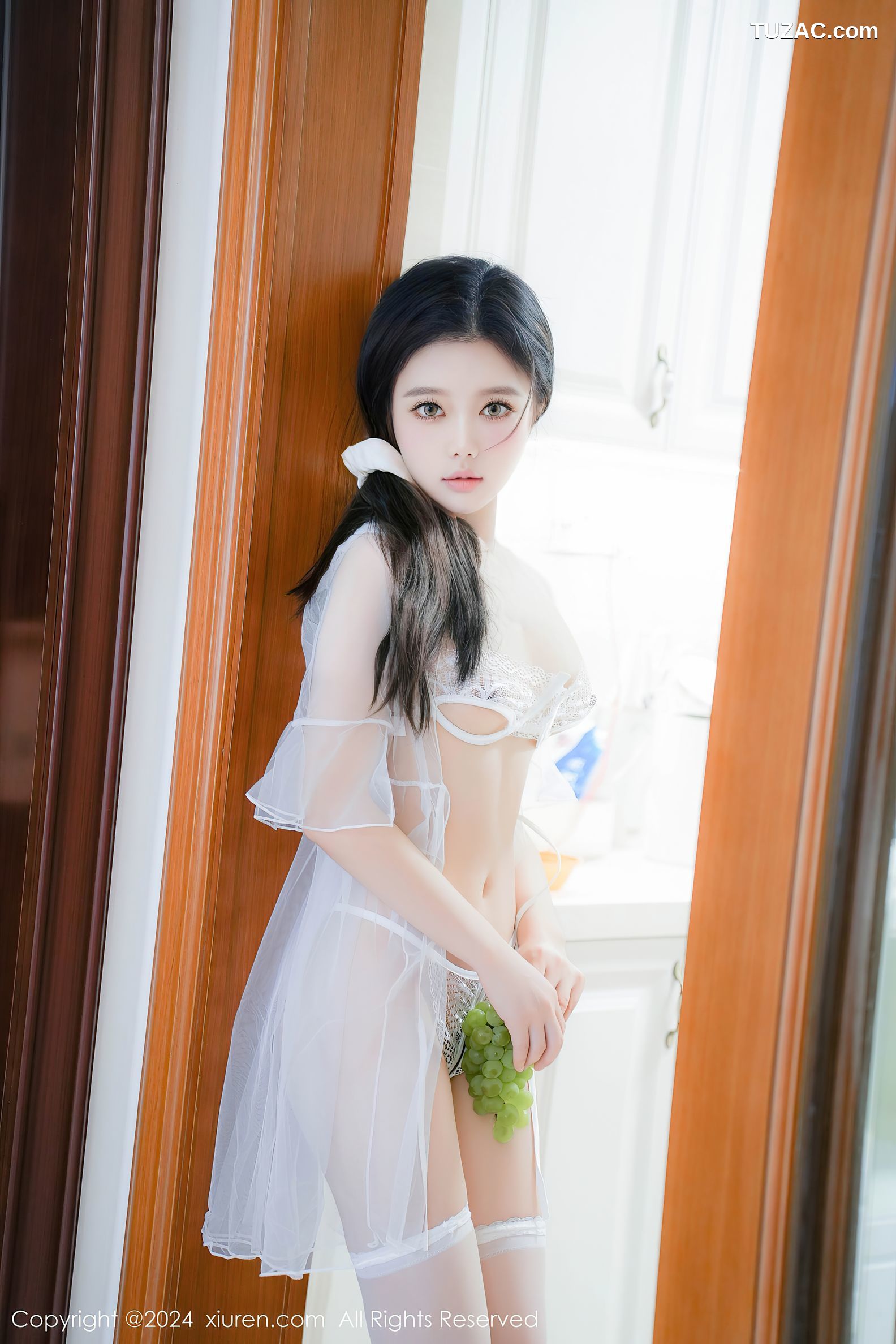 XiuRen秀人网-9031-于诺诺ise-首套写真-轻透白纱蕾丝内衣爆乳-2024.08.19