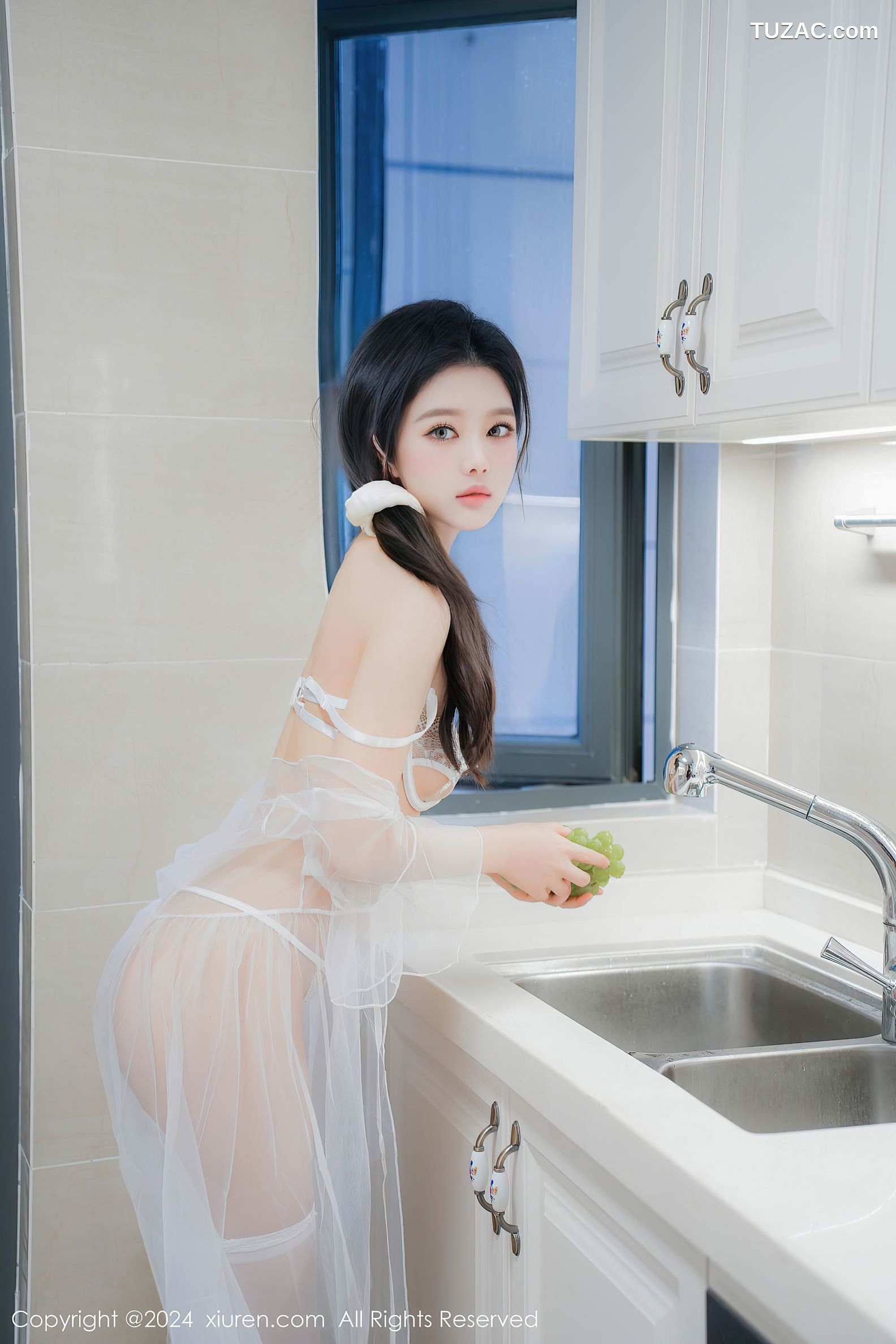 XiuRen秀人网-9031-于诺诺ise-首套写真-轻透白纱蕾丝内衣爆乳-2024.08.19