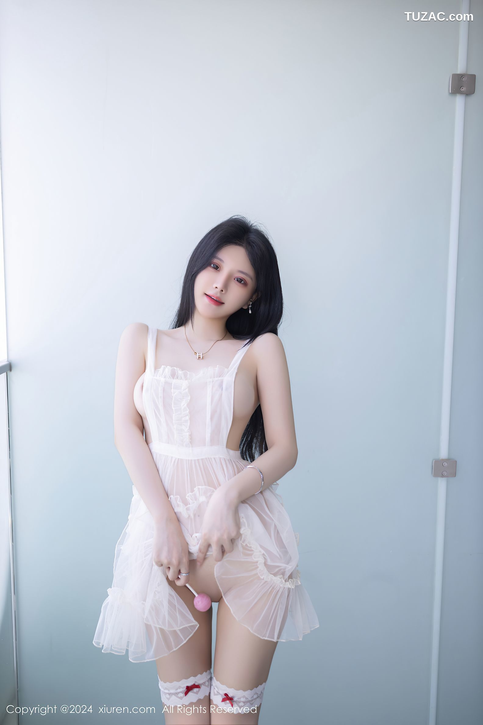 XiuRen秀人网-9062-幼幼-白纱轻透连衣短裙爆乳-2024.08.23
