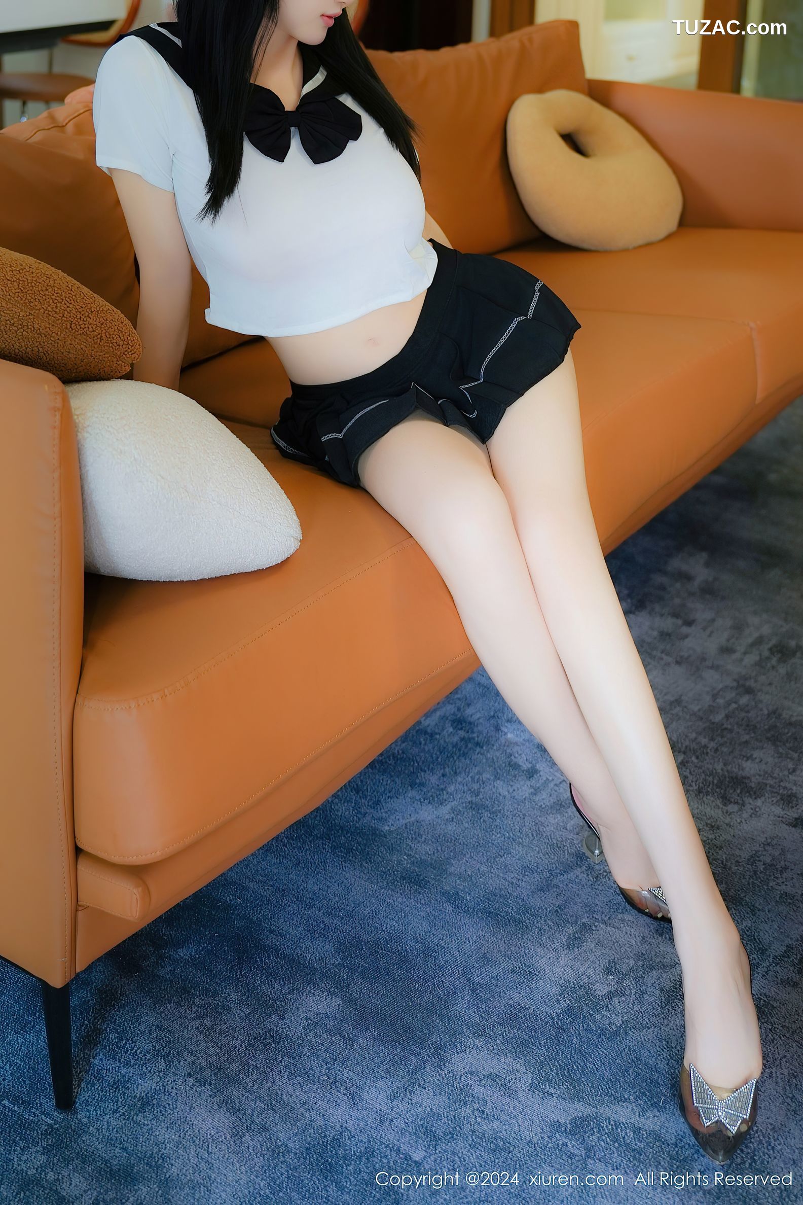 XiuRen秀人网-9090-于诺诺ise-水手服黑短裙黑丝爆乳-2024.08.30