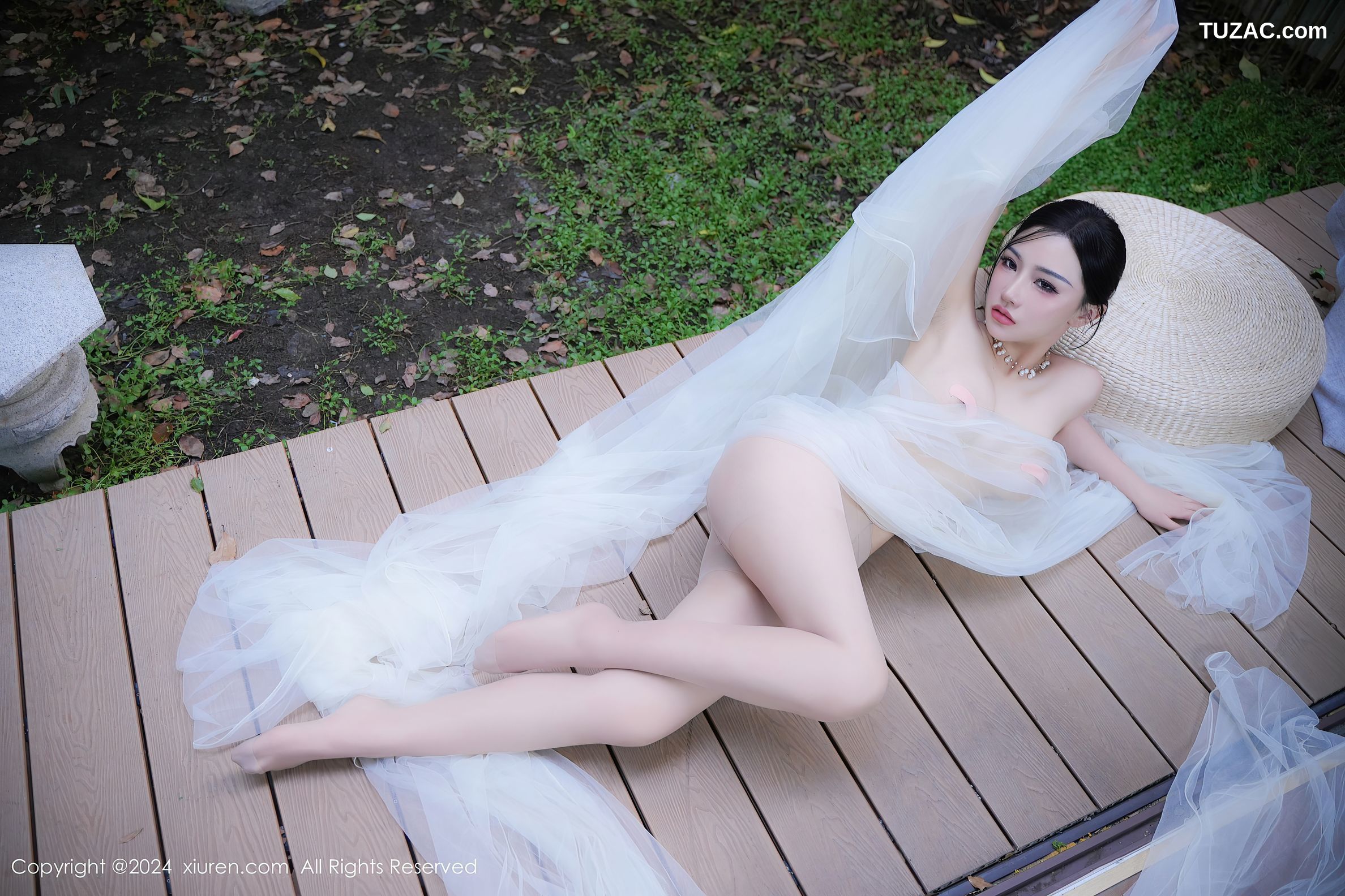 XiuRen秀人网-9105-妙可可Cheese-户外透视白纱全裸爆乳-2024.09.03