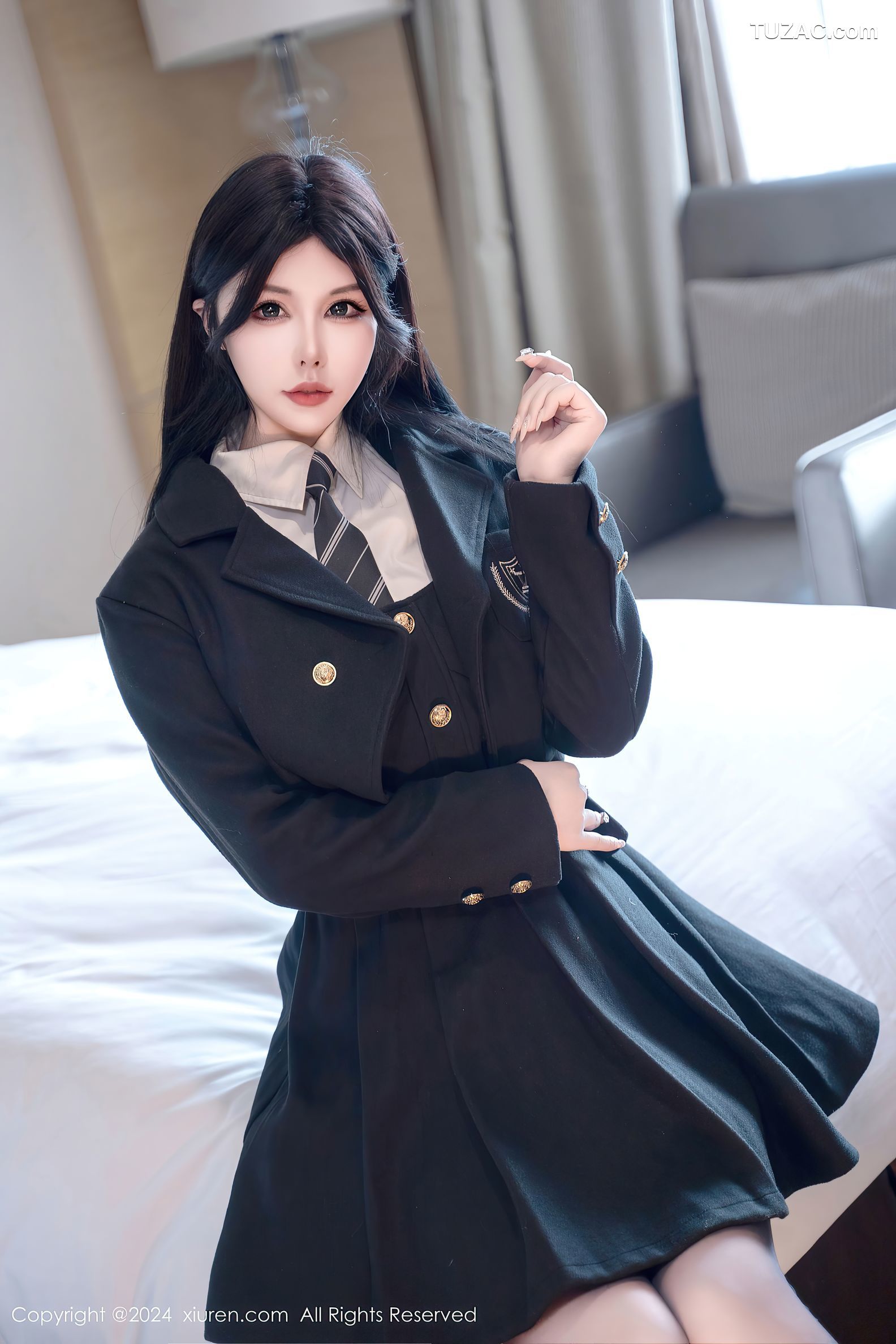 XiuRen秀人网-9106-陈芊儿-白衬衫黑色情趣内衣波涛汹涌爆乳-2024.09.03