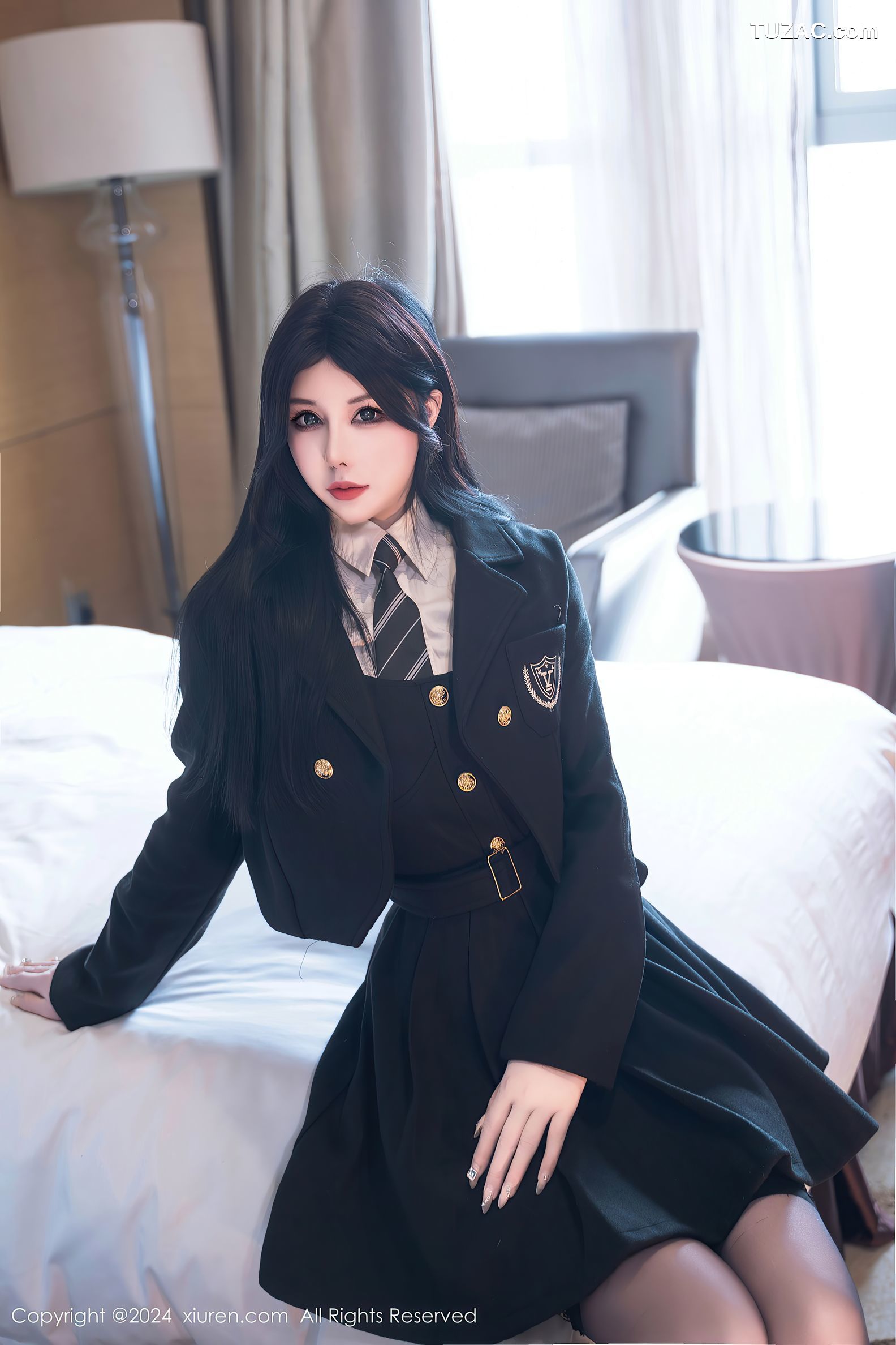 XiuRen秀人网-9106-陈芊儿-白衬衫黑色情趣内衣波涛汹涌爆乳-2024.09.03