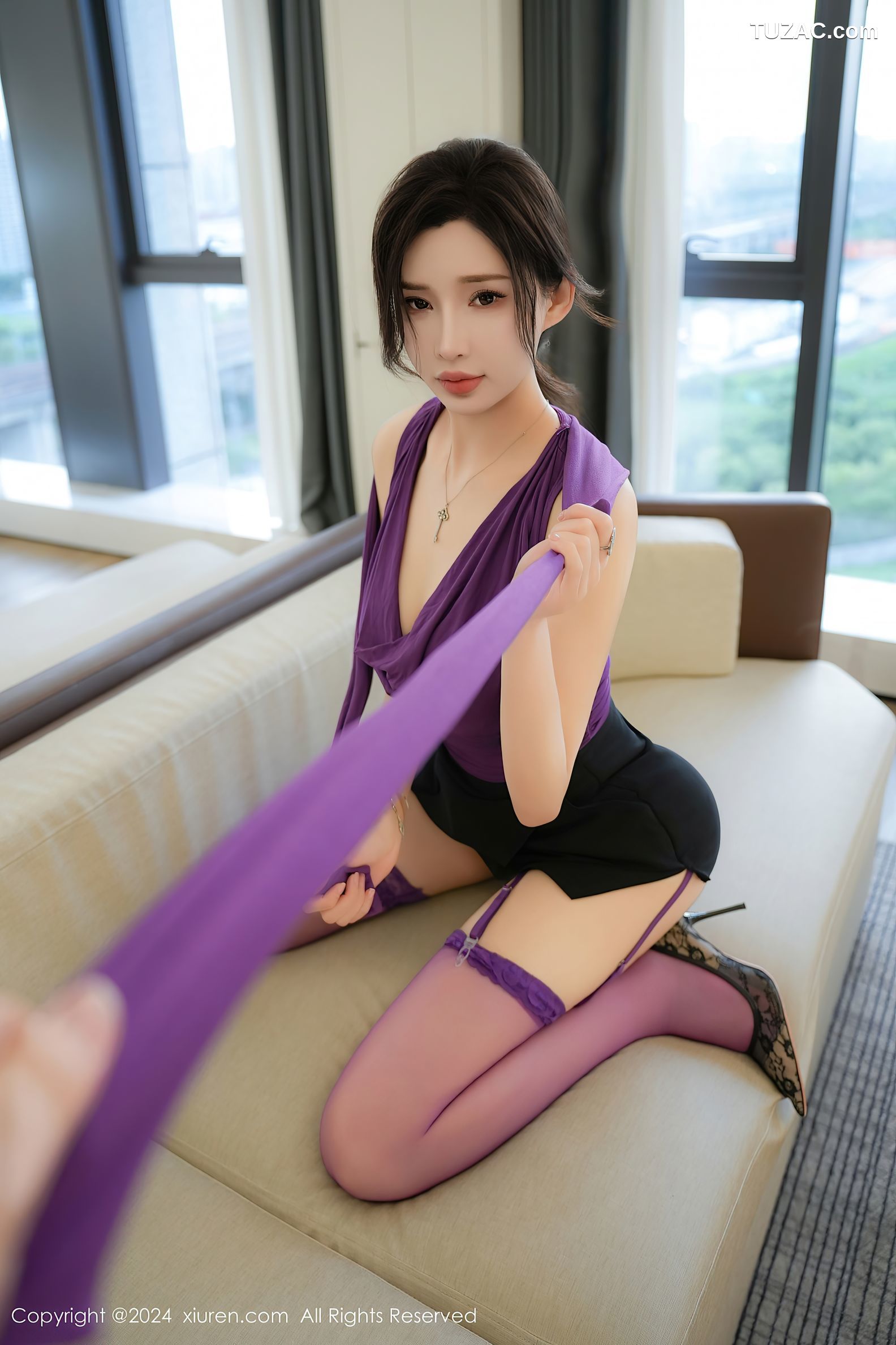 XiuRen秀人网-9120-Carol周妍希X-紫色情趣内衣-2024.09.06
