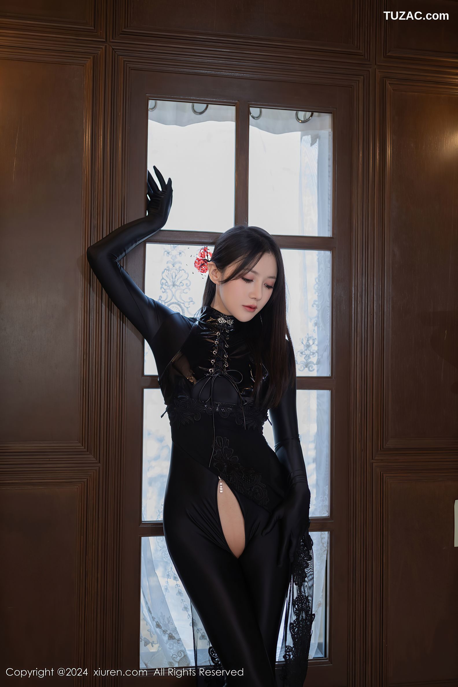 XiuRen秀人网-9125-鱼子酱Fish-韩国旅拍-黑色情趣连体衣-2024.09.06
