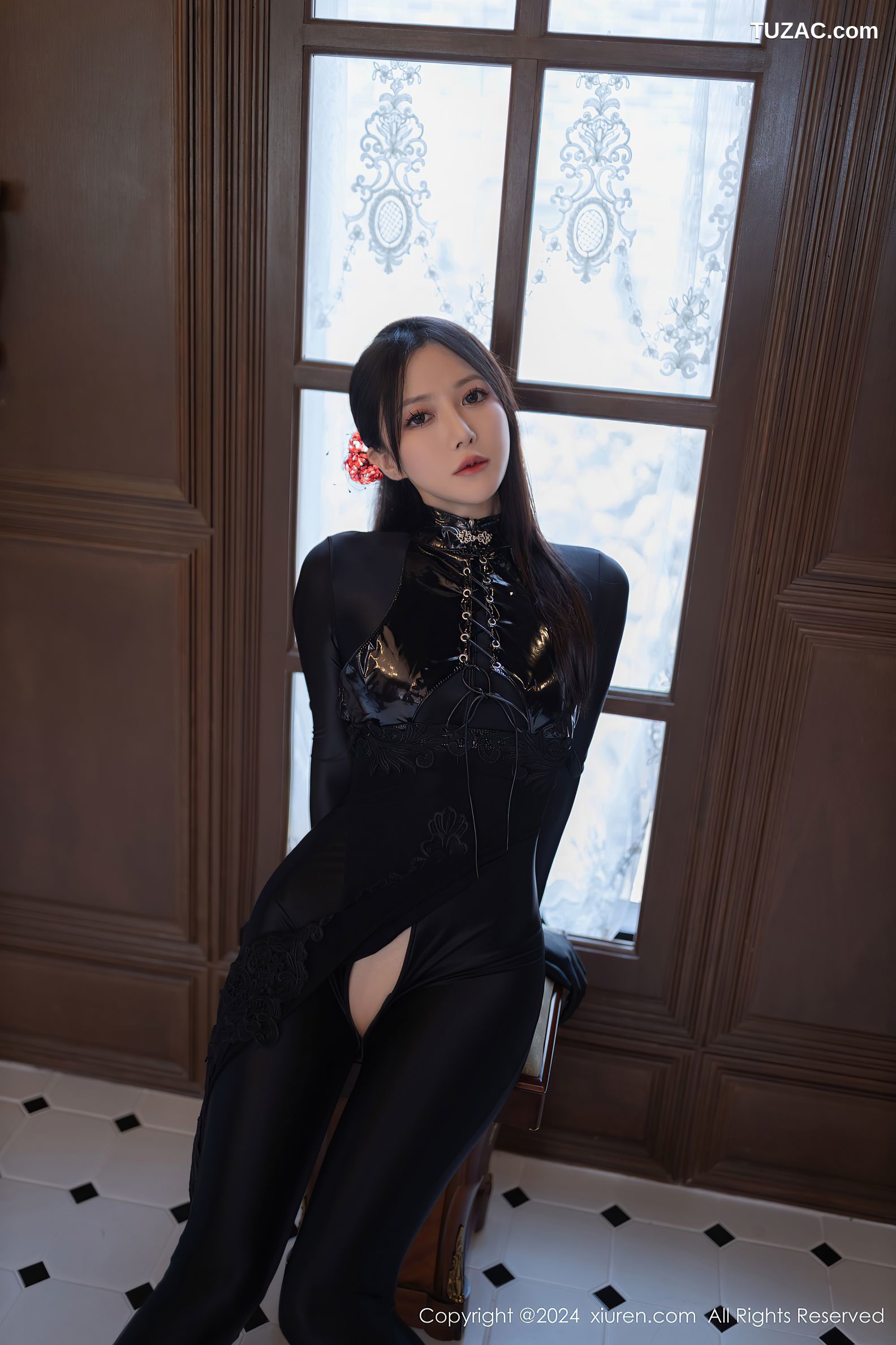 XiuRen秀人网-9125-鱼子酱Fish-韩国旅拍-黑色情趣连体衣-2024.09.06