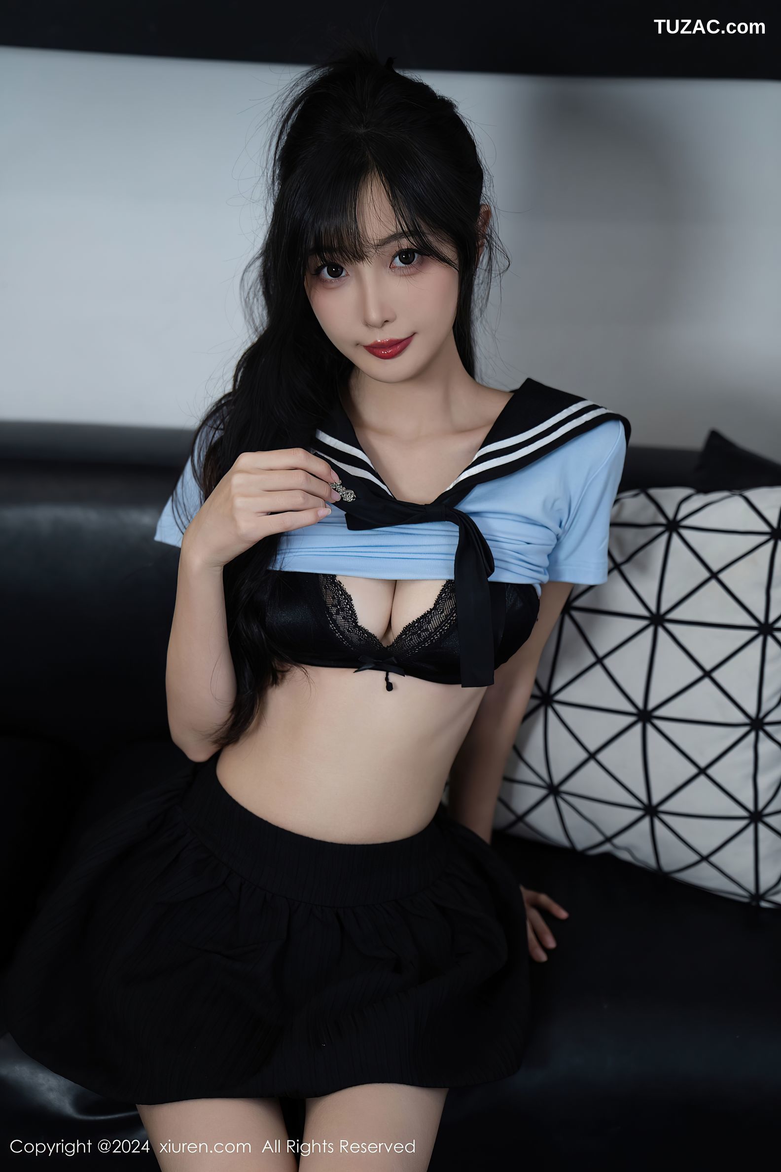 XiuRen秀人网-9151-林星阑-蓝色JK制服黑短裙白色死库水-2024.09.12