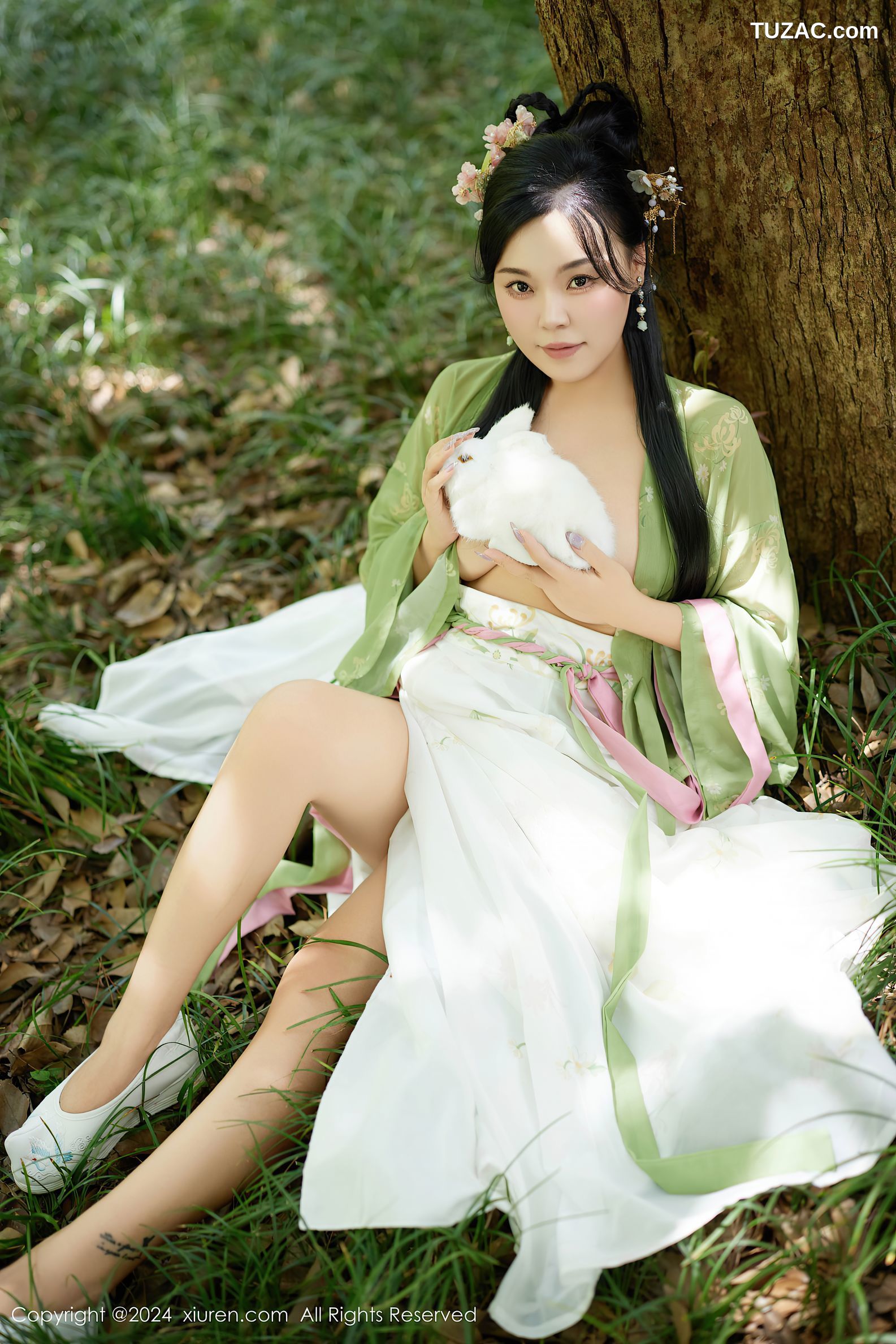 XiuRen秀人网-9162-麦田-户外古风绿纱长衣爆乳-2024.09.14