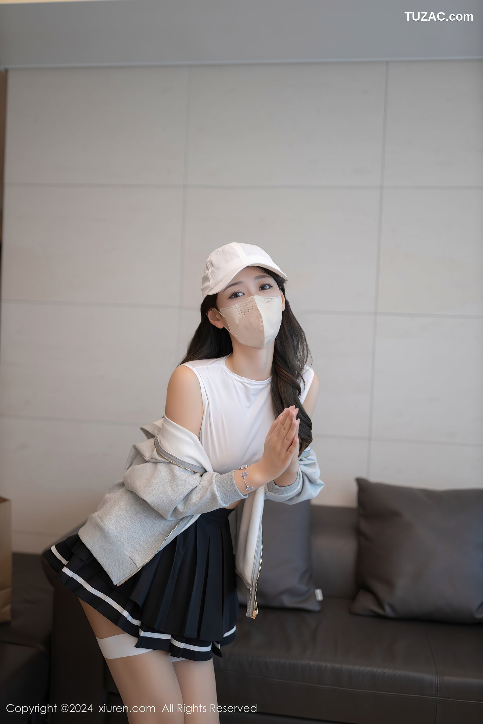 XiuRen秀人网-9196-唐安琪-外卖主题白T黑短裙-2024.09.23