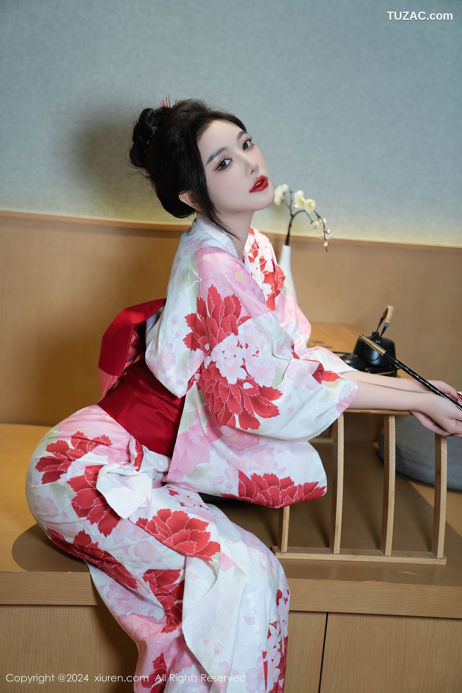 XiuRen秀人网-9208-杨晨晨Yome-红花和服红色情趣内衣-2024.09.25
