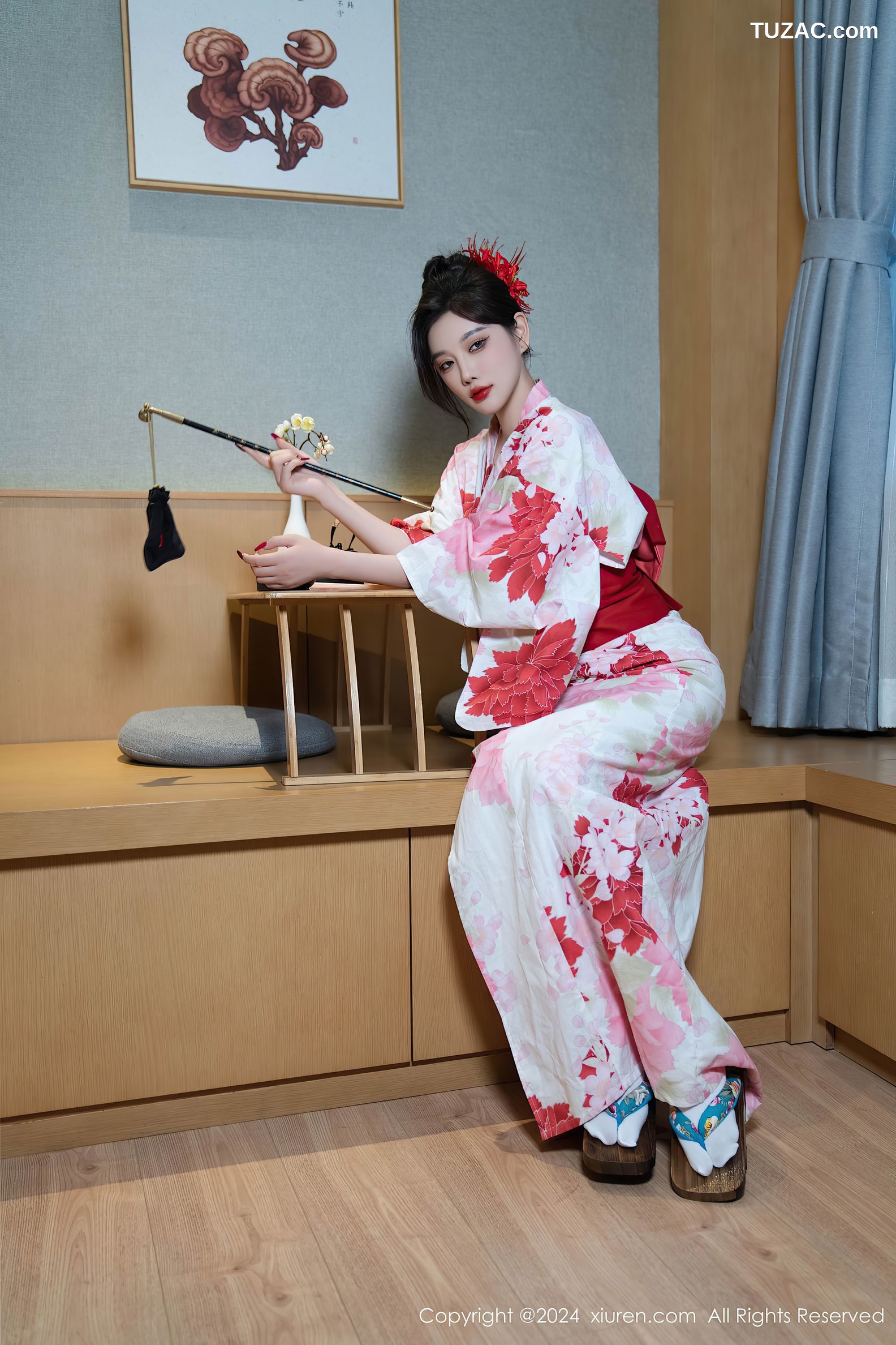 XiuRen秀人网-9208-杨晨晨Yome-红花和服红色情趣内衣-2024.09.25