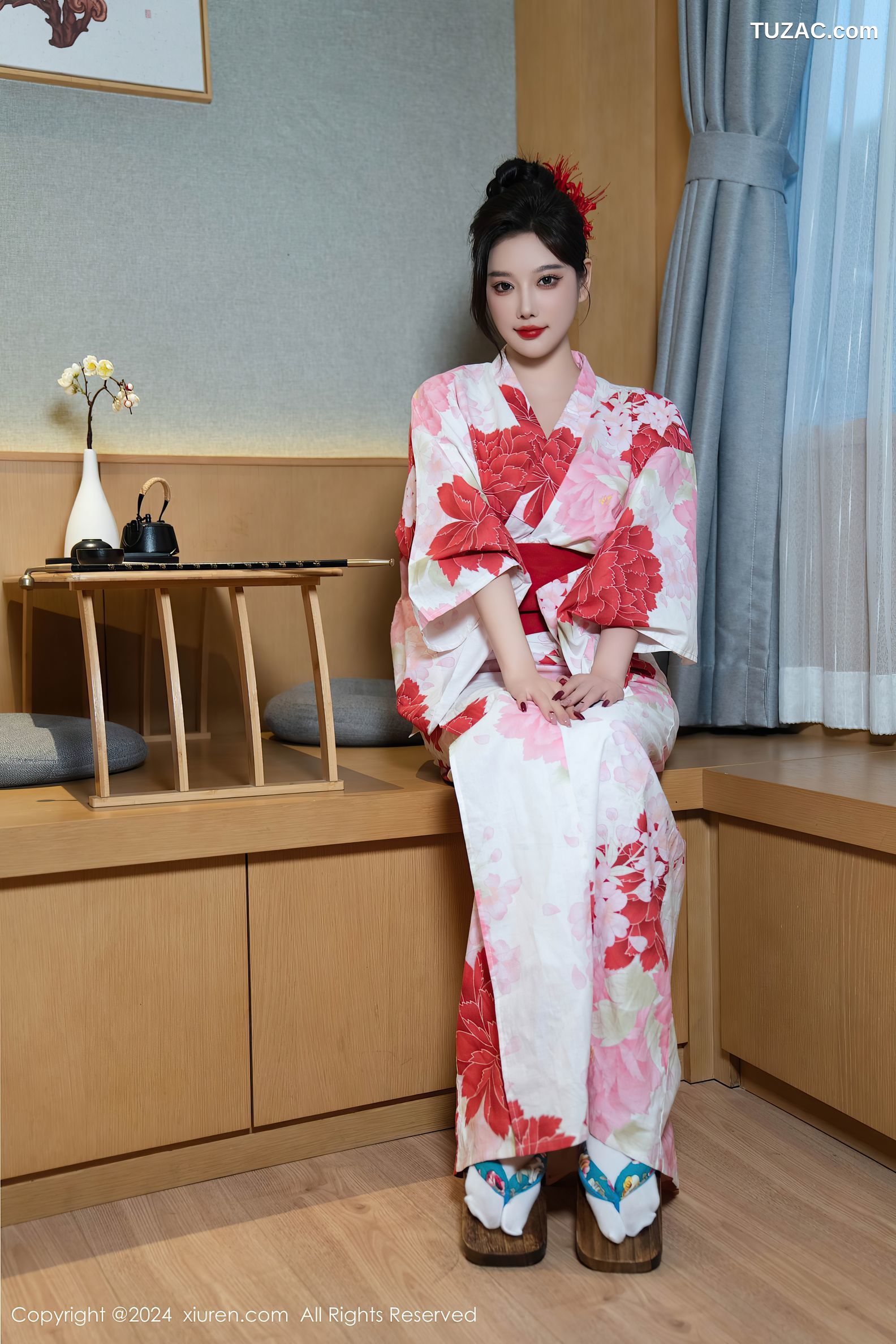 XiuRen秀人网-9208-杨晨晨Yome-红花和服红色情趣内衣-2024.09.25
