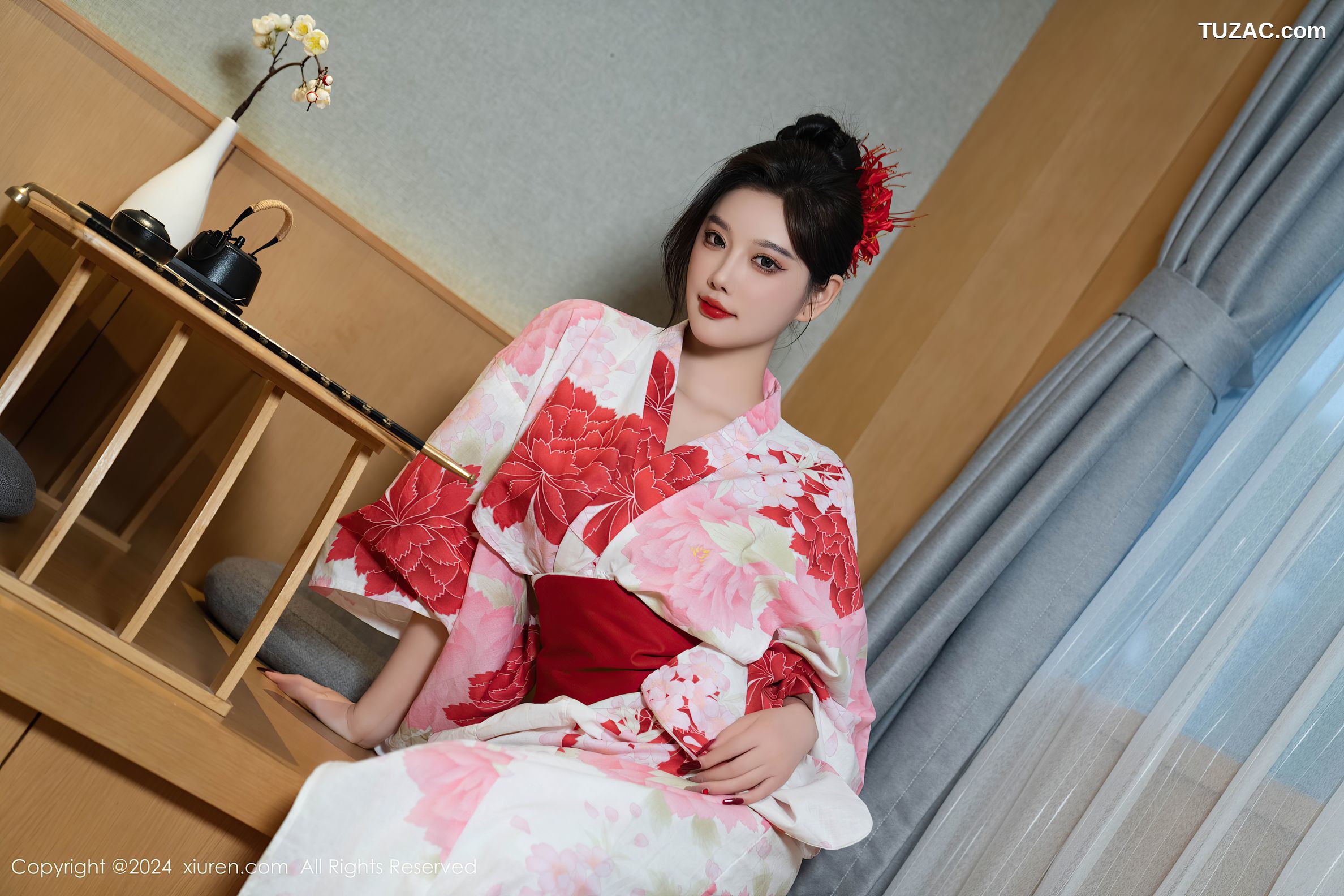 XiuRen秀人网-9208-杨晨晨Yome-红花和服红色情趣内衣-2024.09.25