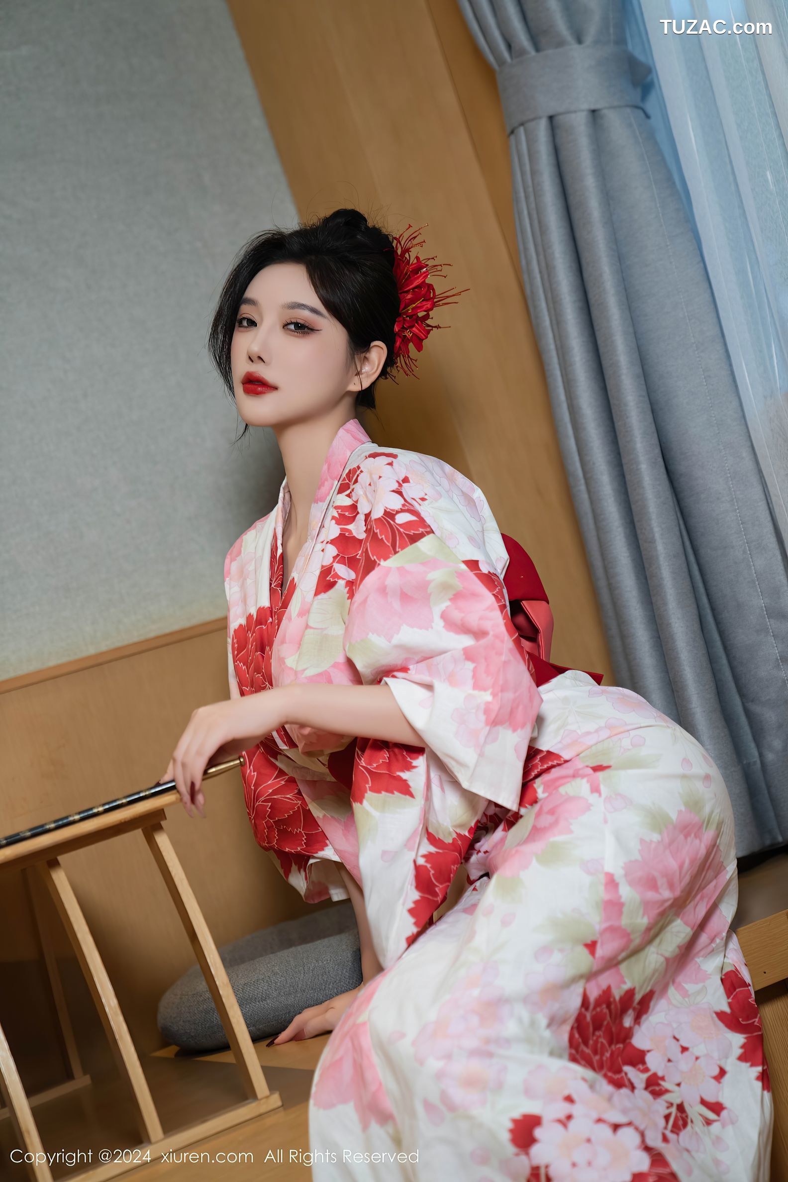 XiuRen秀人网-9208-杨晨晨Yome-红花和服红色情趣内衣-2024.09.25